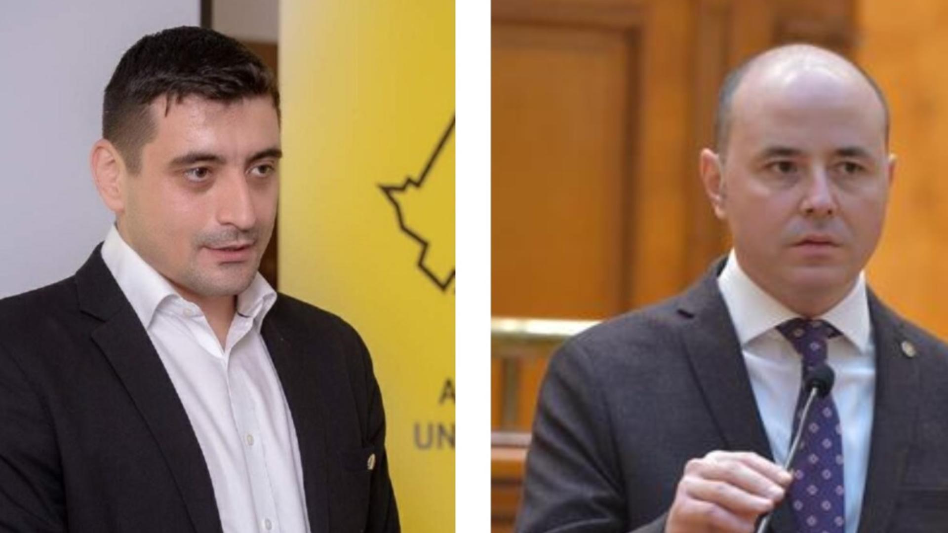 George Simion (AUR) și Alexandru Muraru (PNL)/ Colaj foto 