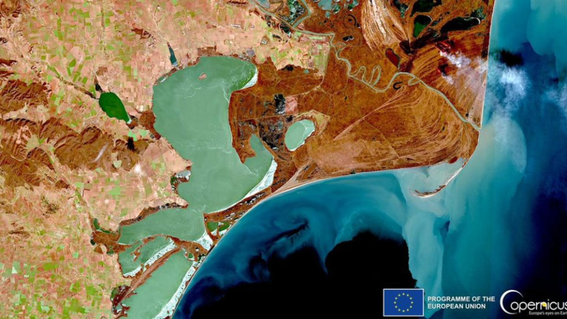 Imagine fabuloasă cu Delta Dunării văzută din satelit Foto: Facebook.com