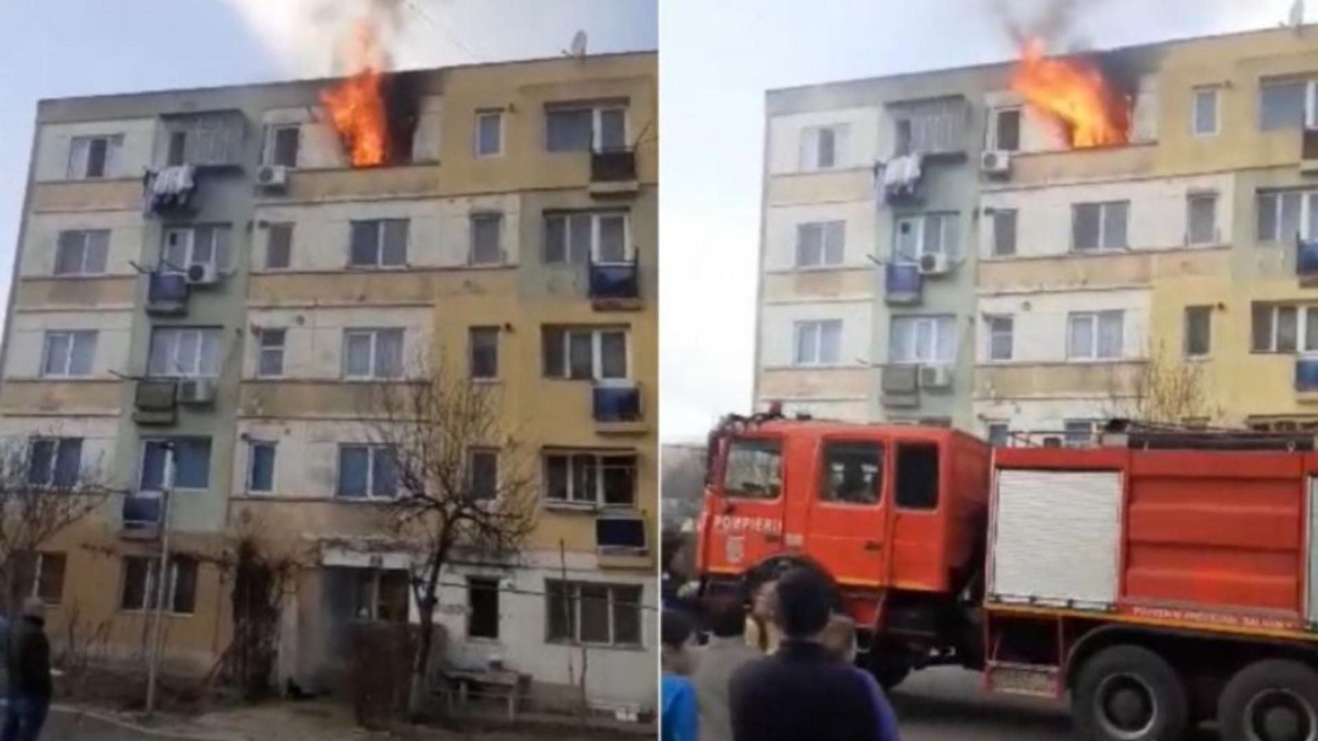 Au dat foc la bloc după ce au făcut grătar în apartament