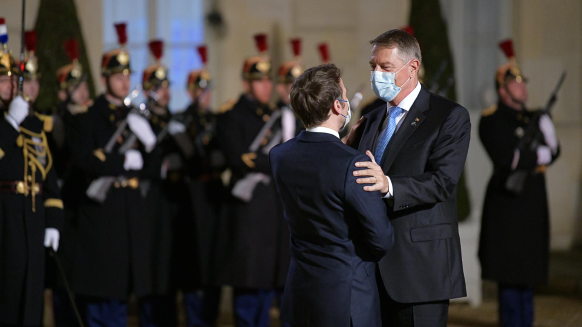 Klaus Iohannis, Emmanuel Macron, Paris, 16 februarie 2022 Foto: presidency.ro