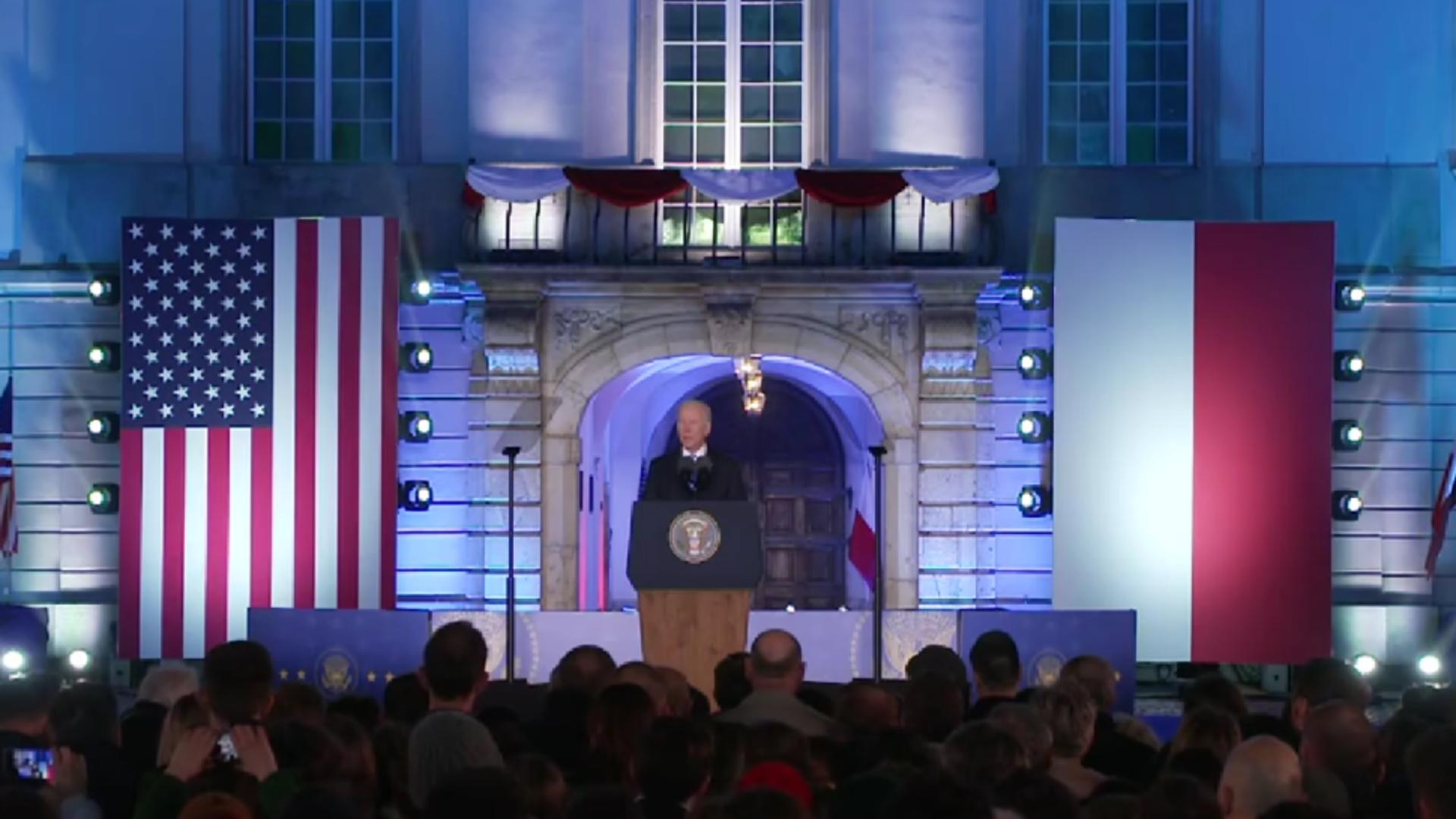 Joe Biden la Varșovia (captură video)