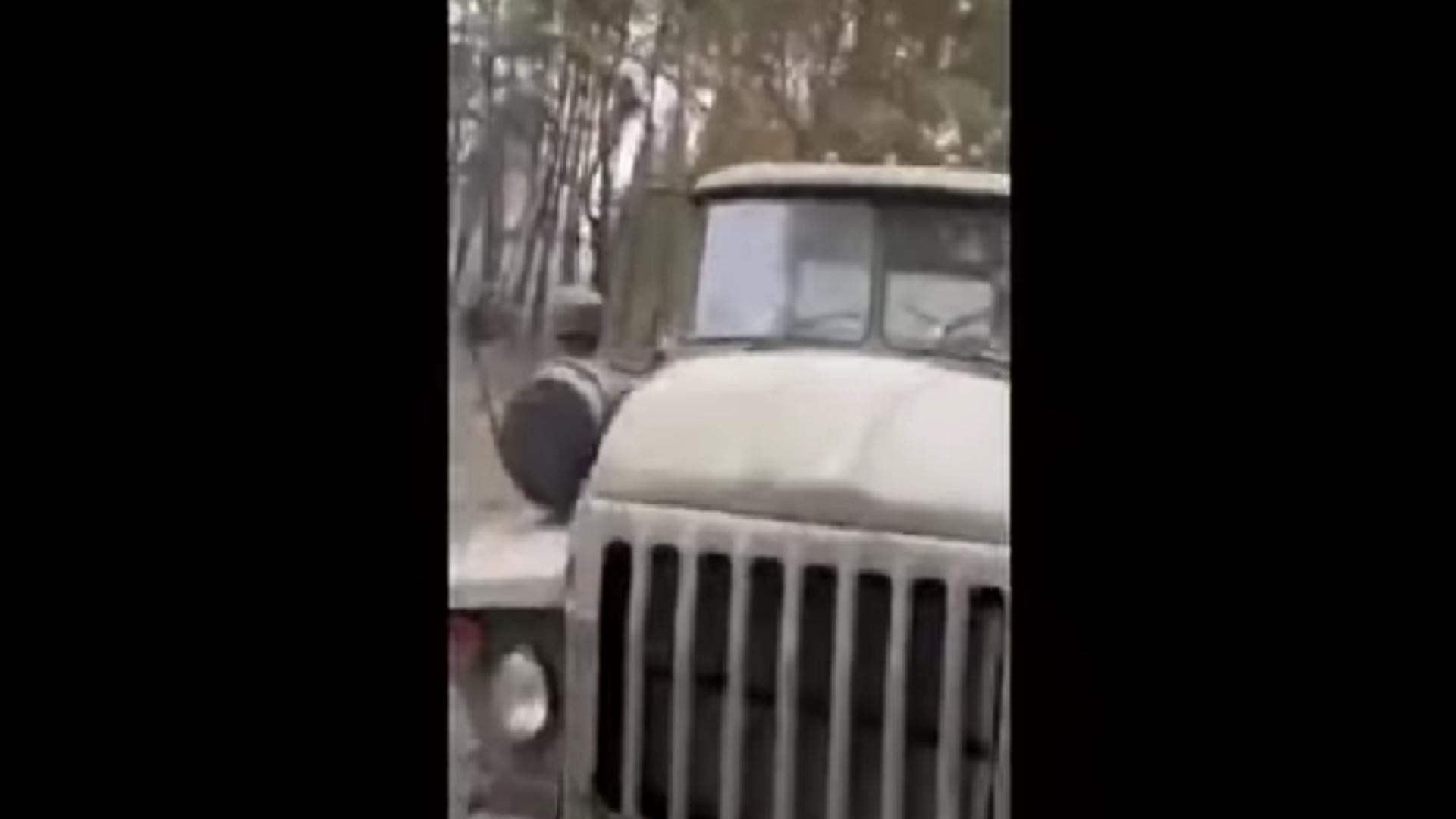 Camion cu armament al rușilor / Captură video Youtube