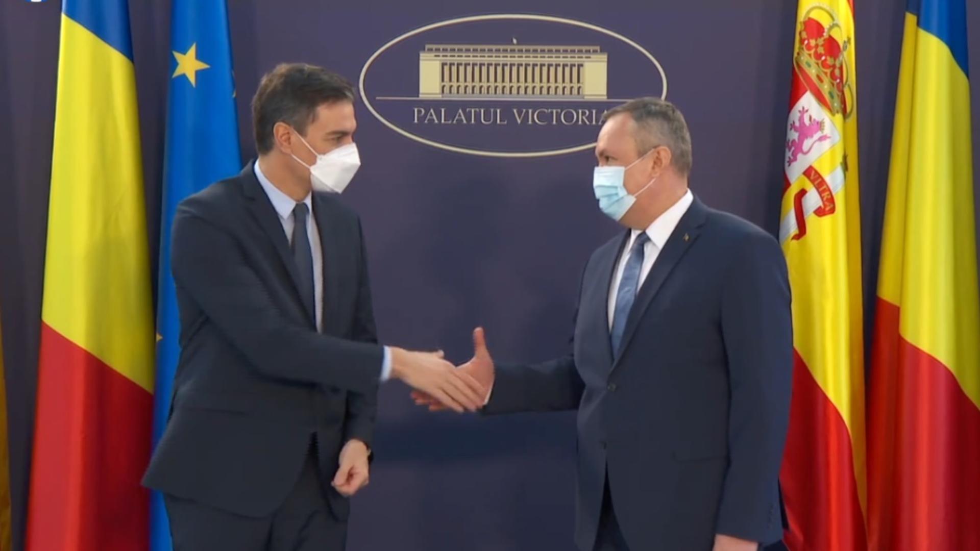 Premierul Nicolae Ciucă, discuții cu omologul său spaniol, la Palatul Victoria: DECIZII în contextul războiului de lângă România