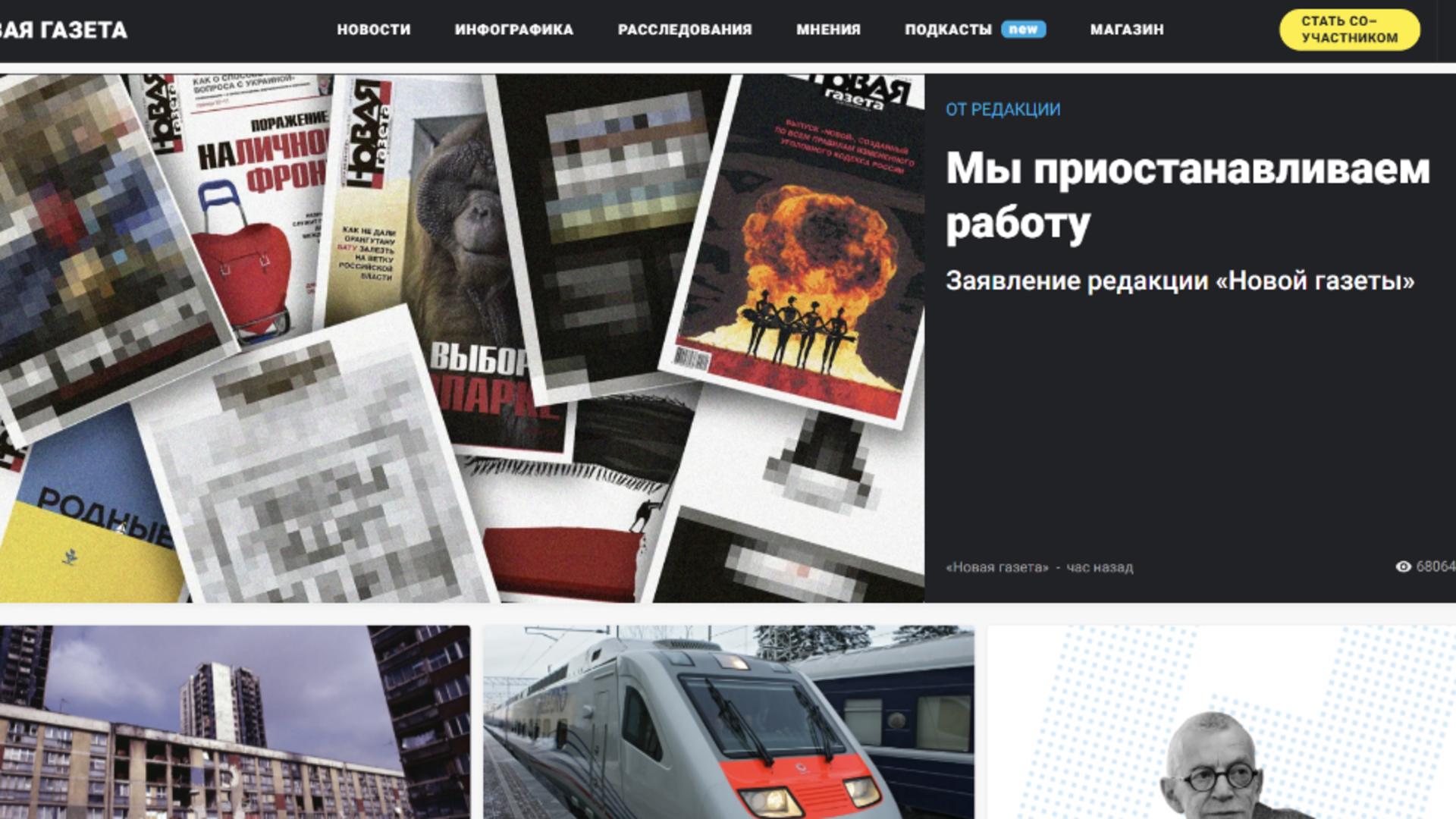 O publicaţie independentă din Rusia îşi suspendă apariţia