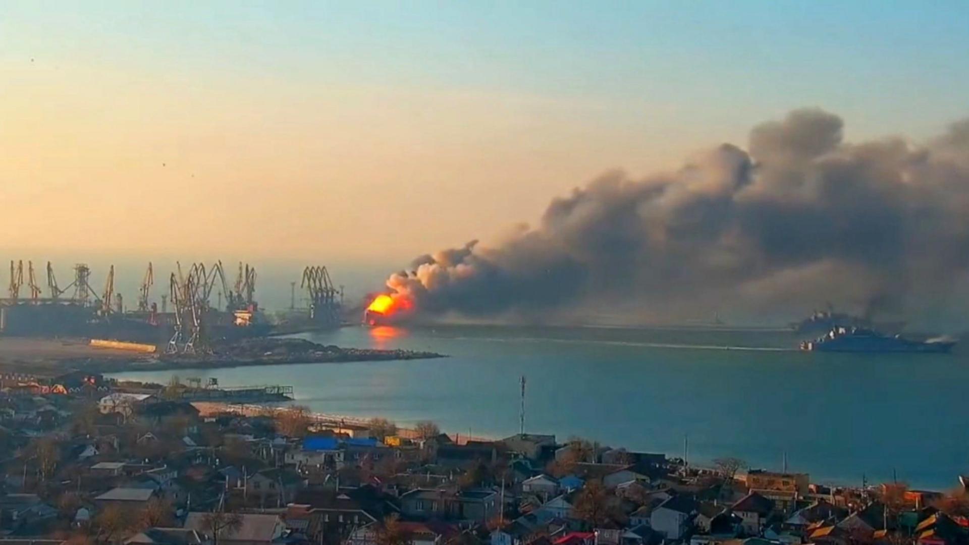 Porturile din Ucraina, puternic bombardate de armata rusă. Foto/Profimedia
