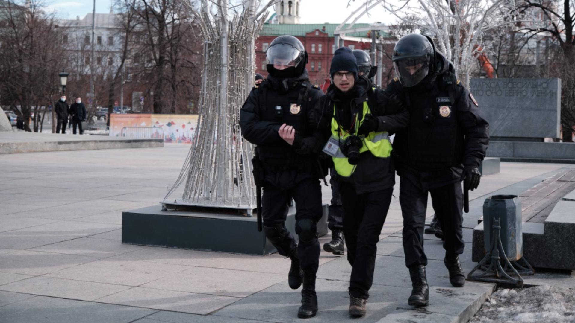 Protestatar arestat la Moscova/Profimedia
