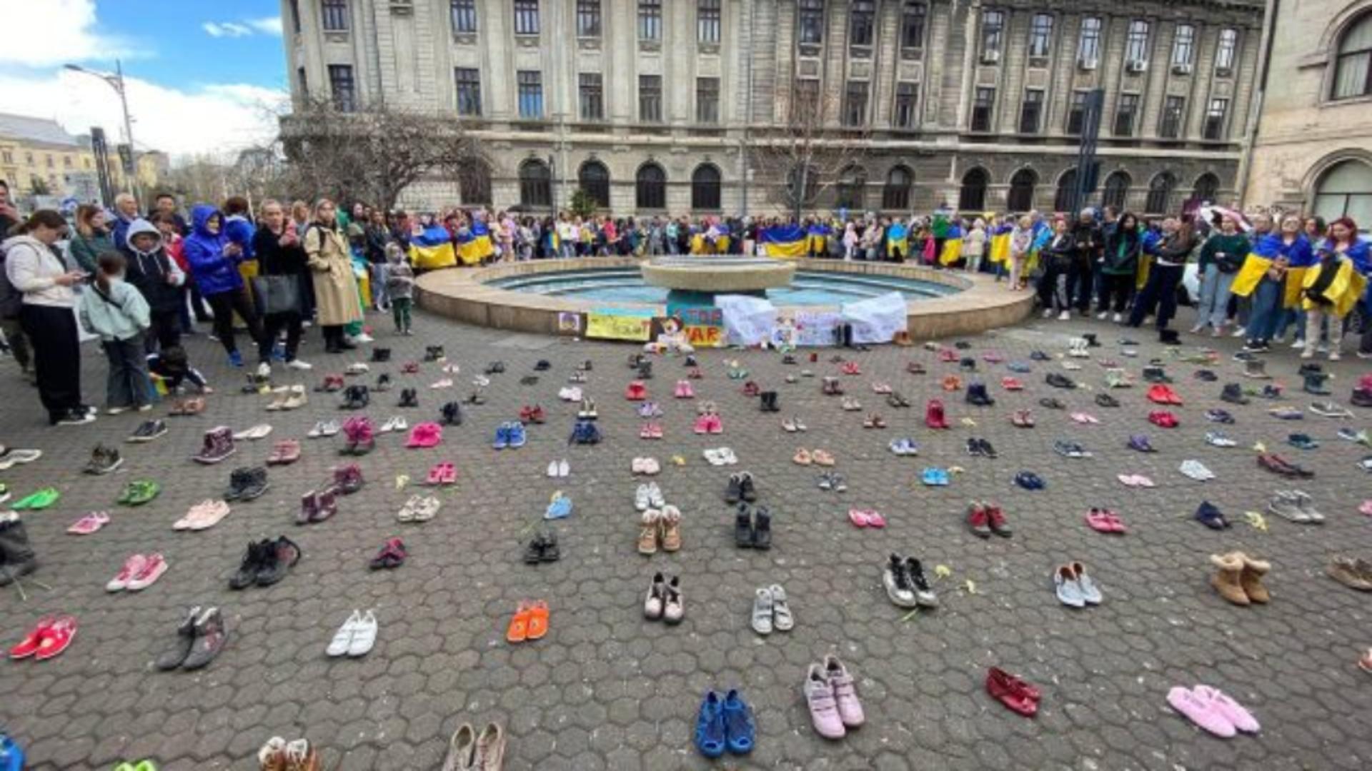 Marș pentru Ucraina, în memoria copiilor uciși în război