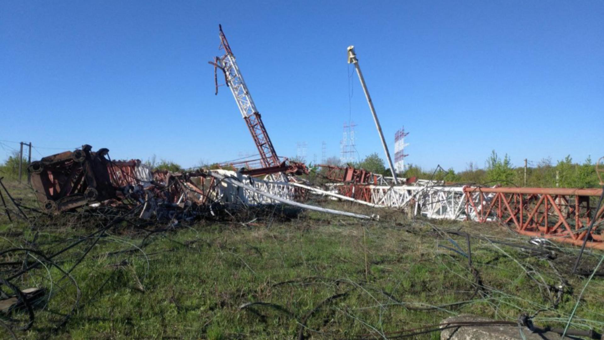 Antene radio rusești distruse în Transnistria. Foto/Profimedia