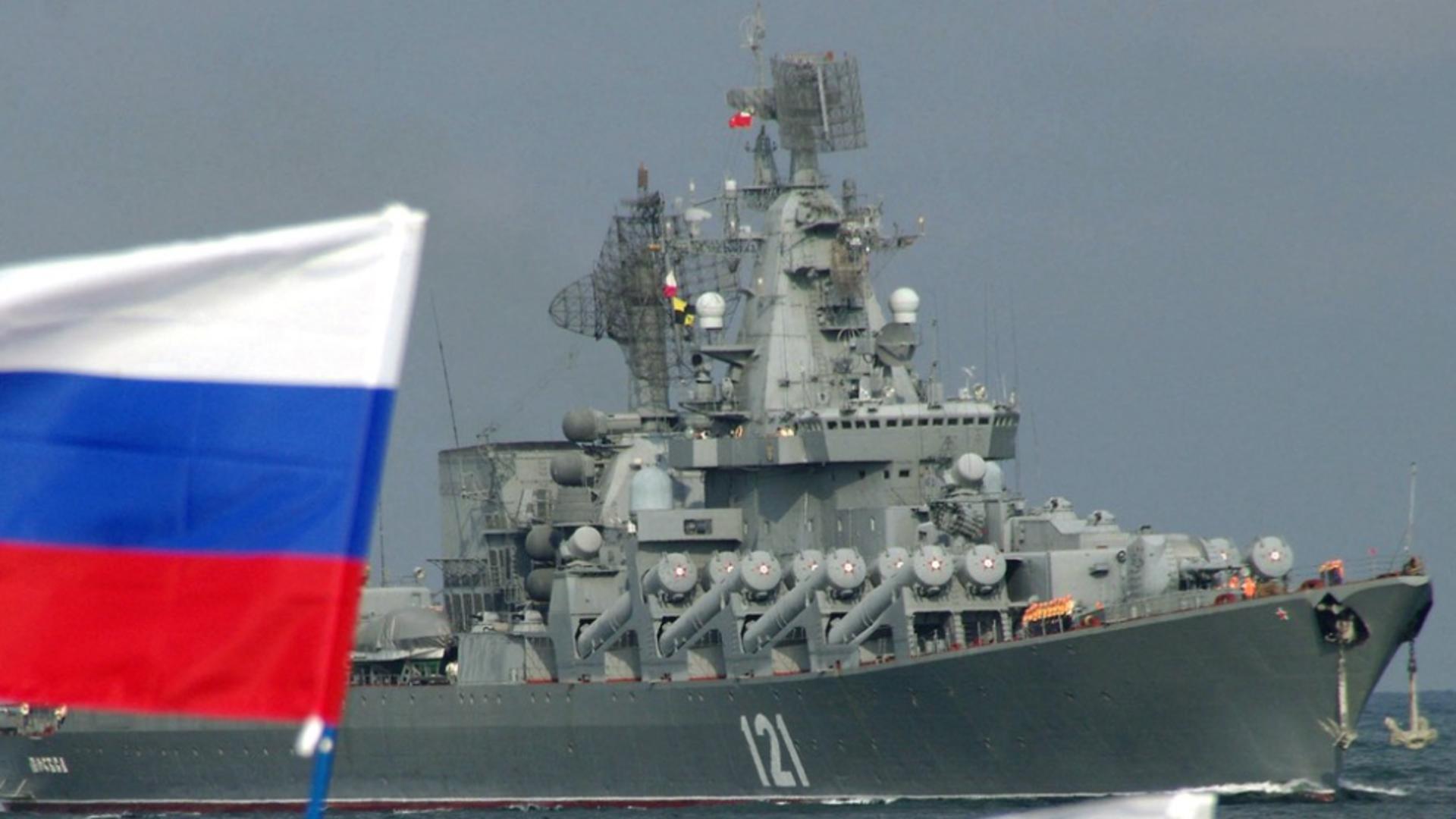 Nava-amiral Moskva a flotei ruse din Marea Neagră Foto: Profi Media