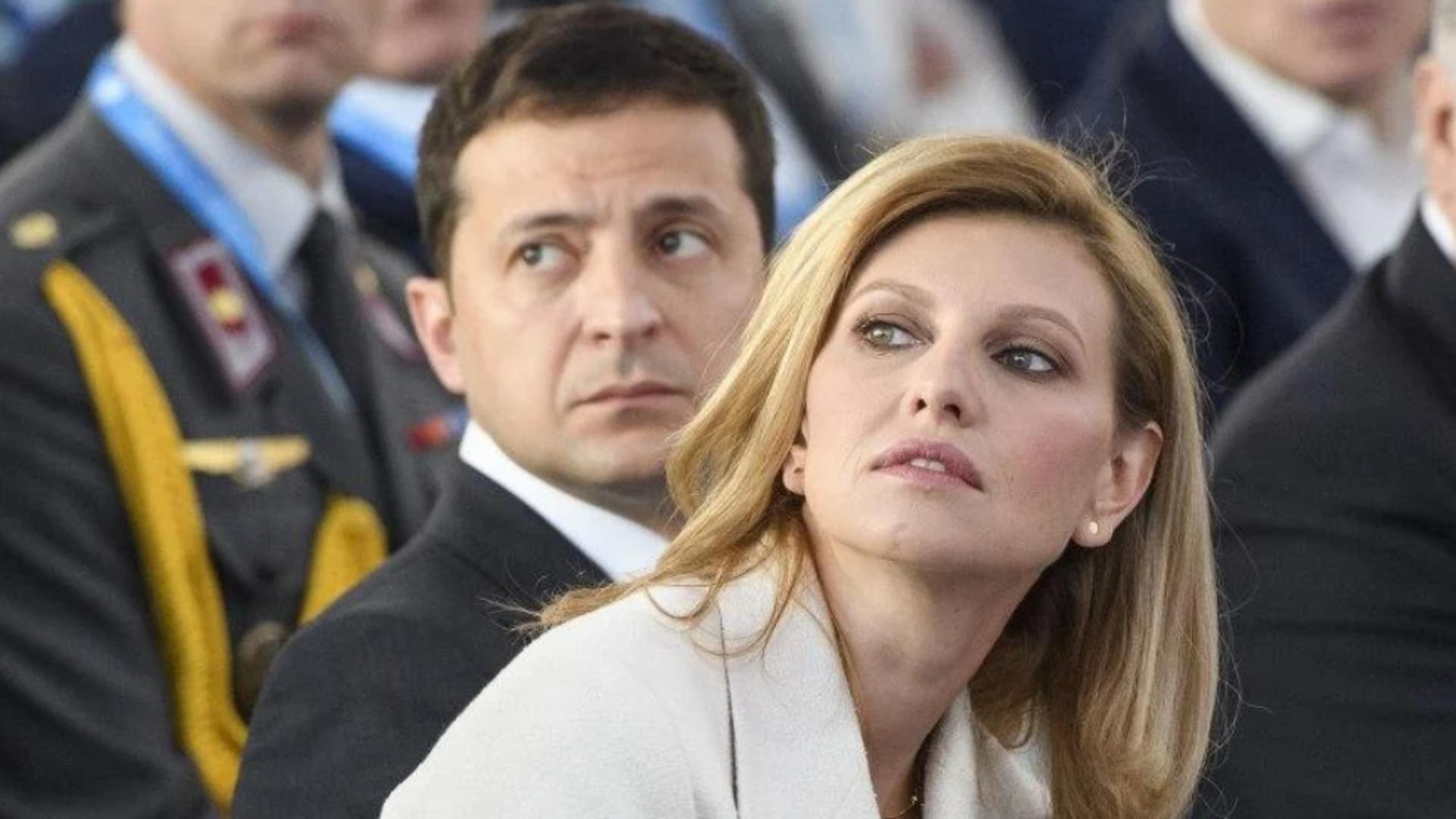 Volodimir Zelenski, președintele Ucrainei, și soția sa, Elena Zelenskaia