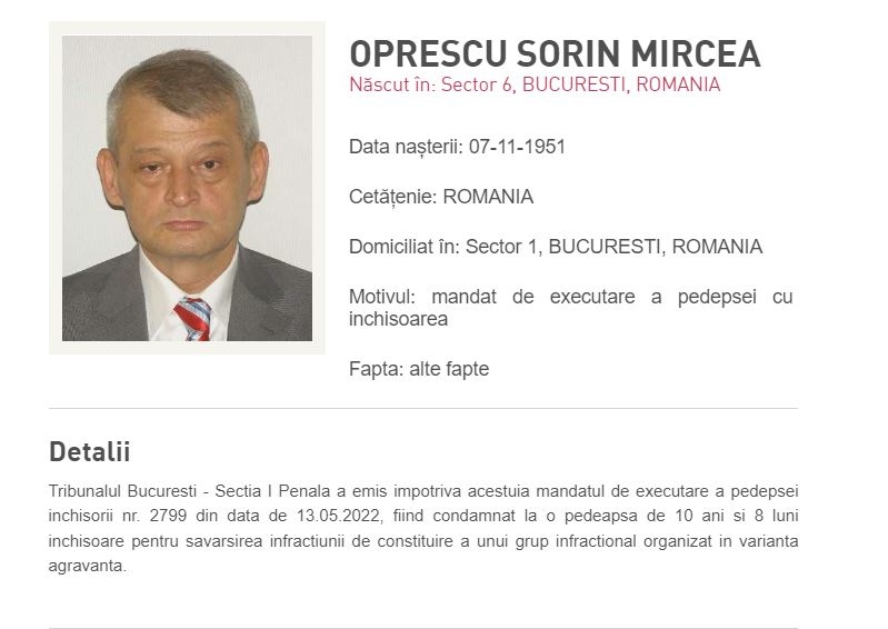 Sorin Oprescu, condamnat DEFINITIV la 10 ani și 8 luni de închisoare cu EXECUTARE, dar inculpatul nu mai e de găsit thumbnail