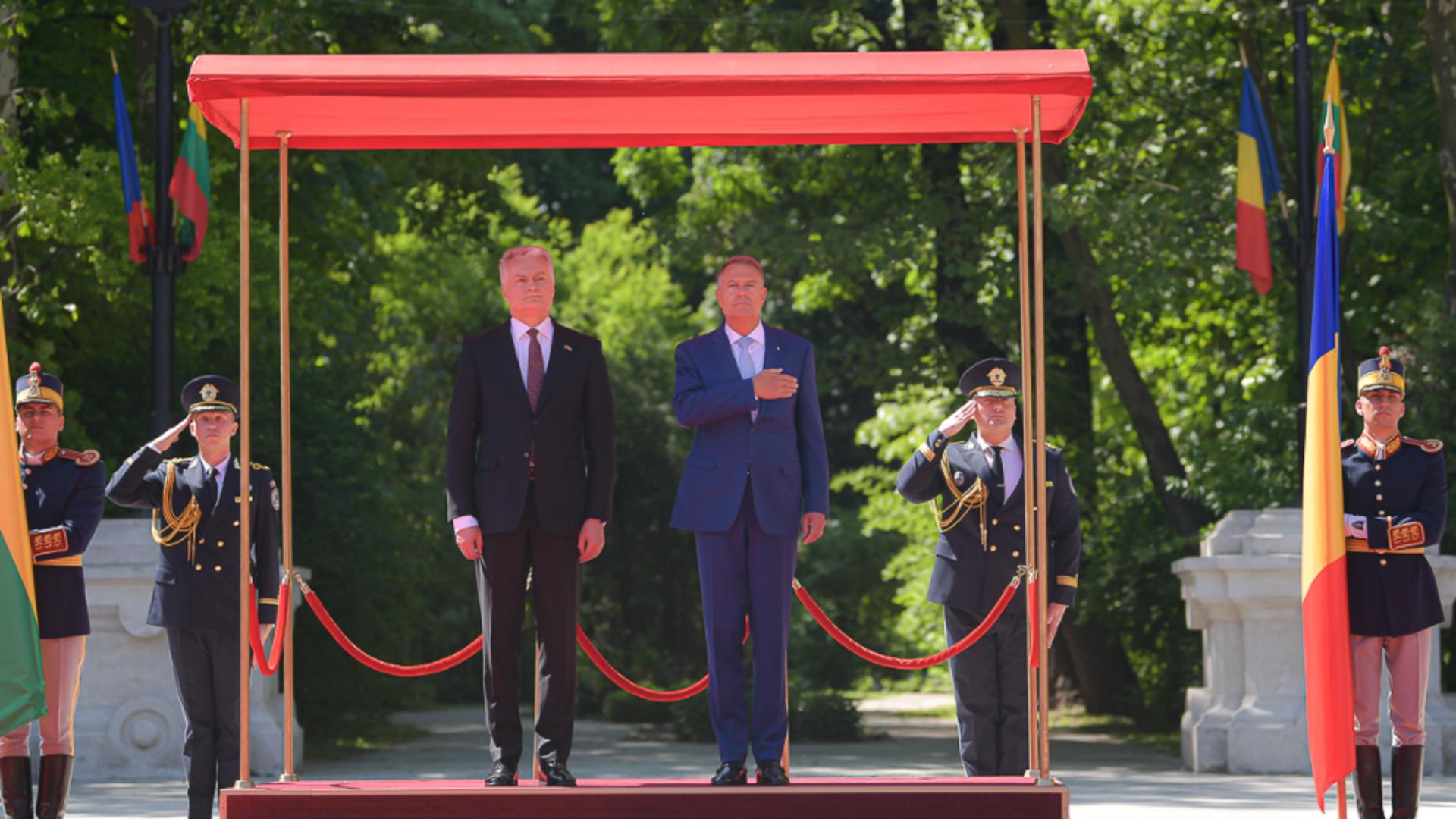 Klaus Iohannis și Gitanas Nauseda, președintele Lituaniei, 6 mai 2022