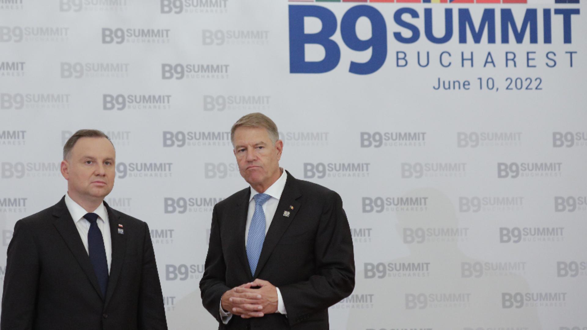 Andrzej Duda, președintele Poloniei și Klaus Iohannis la B9 Summit. Foto/Inquam Photos/George Călin