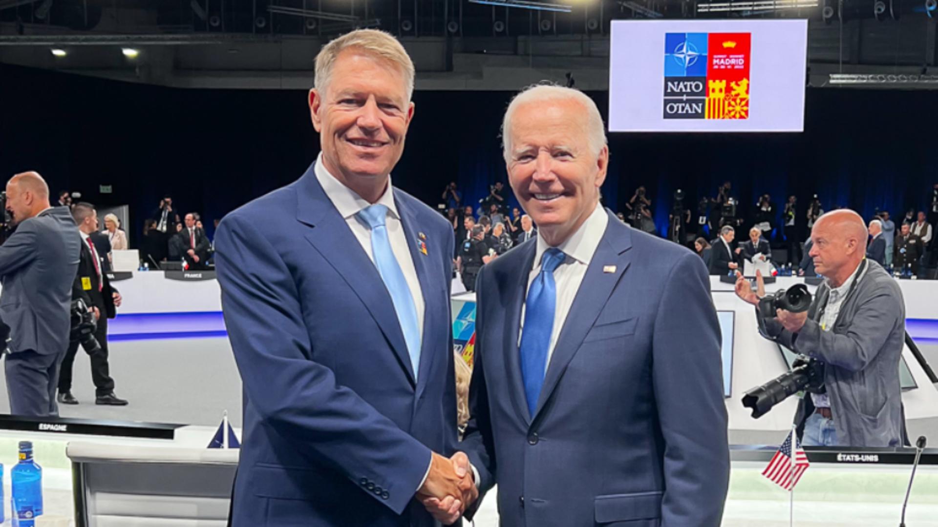 Klaus Iohannis și Joe Biden. Summit NATO - Madrid, 29 iunie 2022 Foto: Presidency.ro