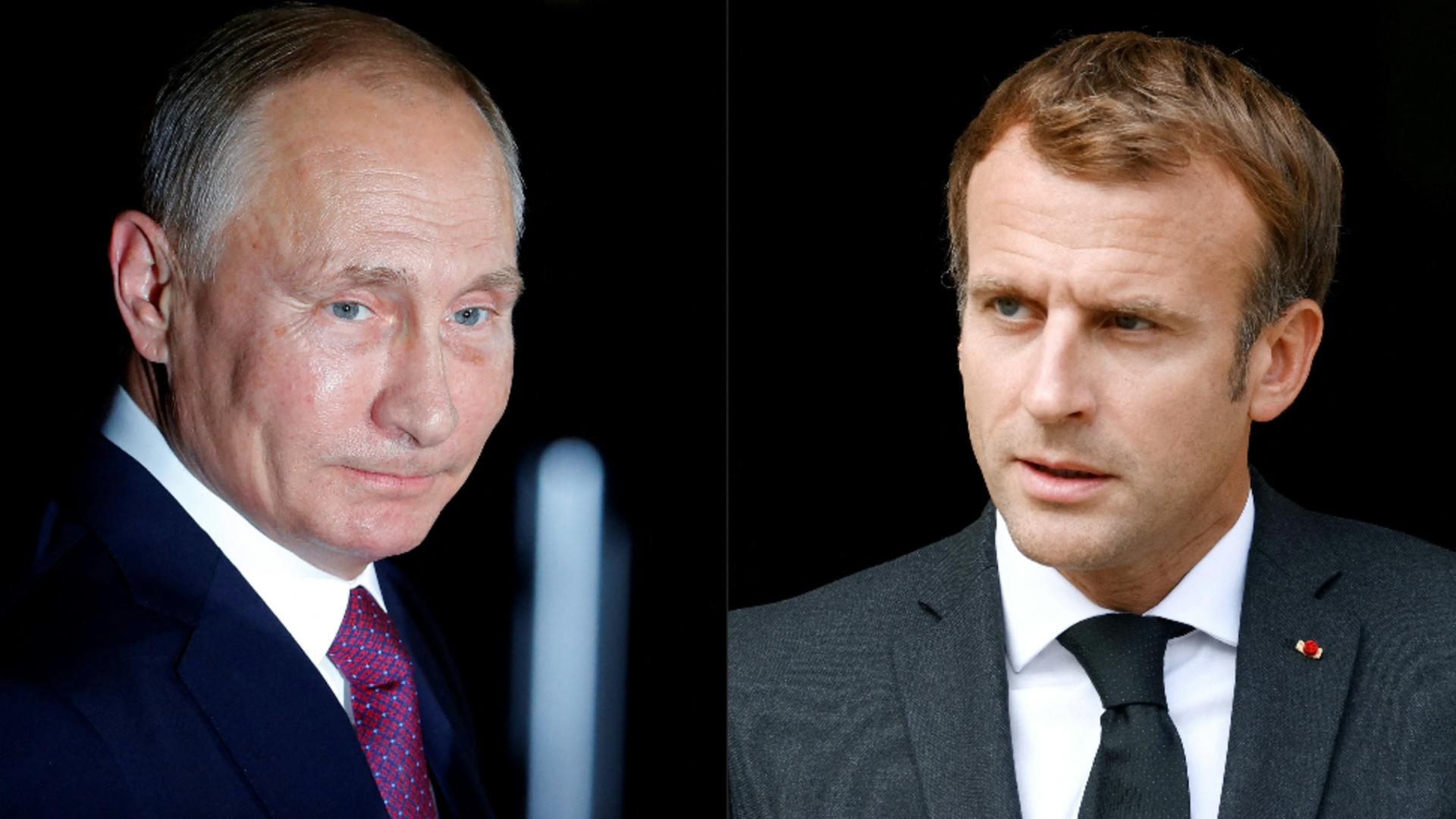 Vladimir Putin și Emmanuel Macron / Foto: Profi Media