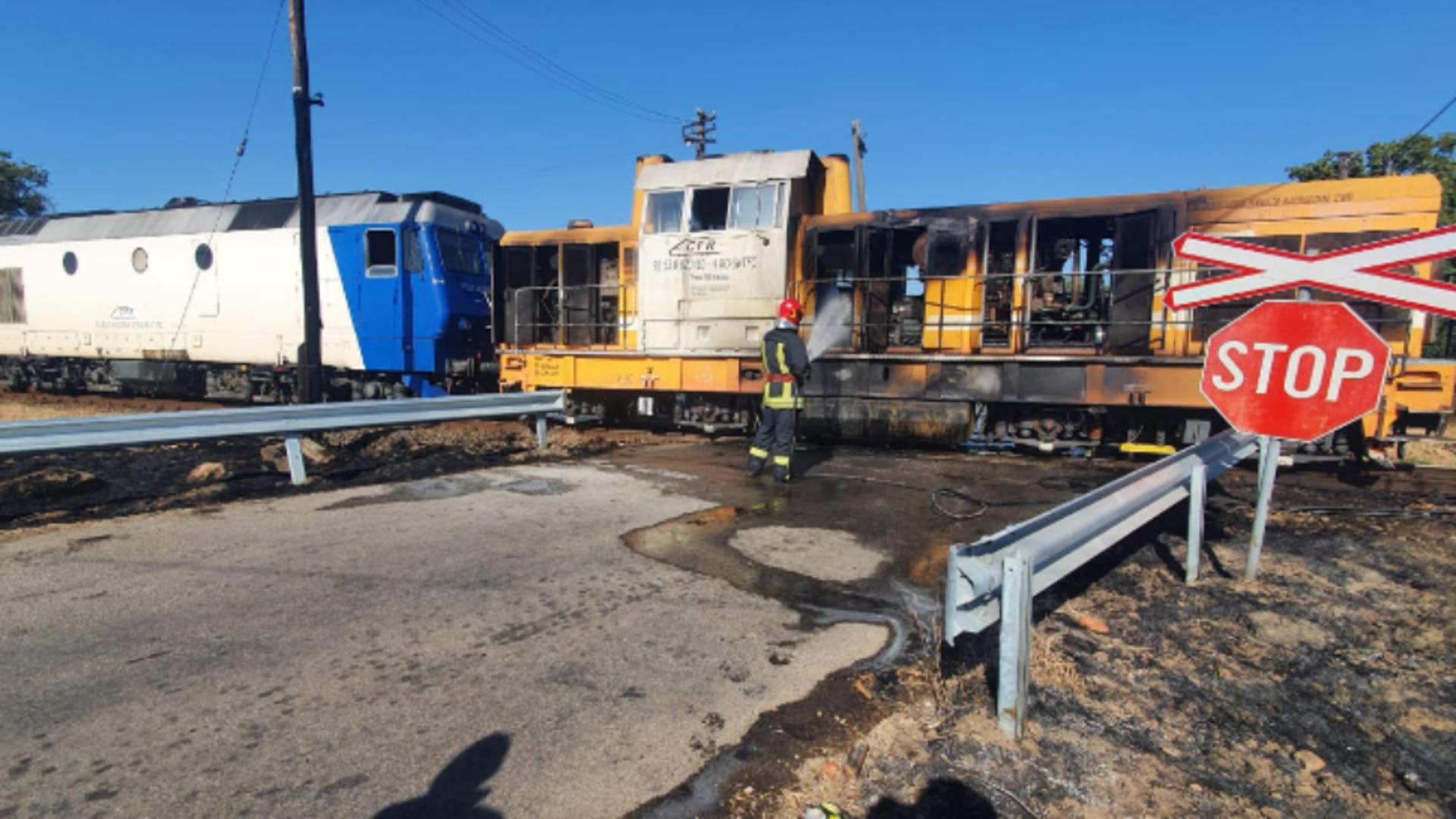 Incendiu locomotiva tren/ ISU Bihor