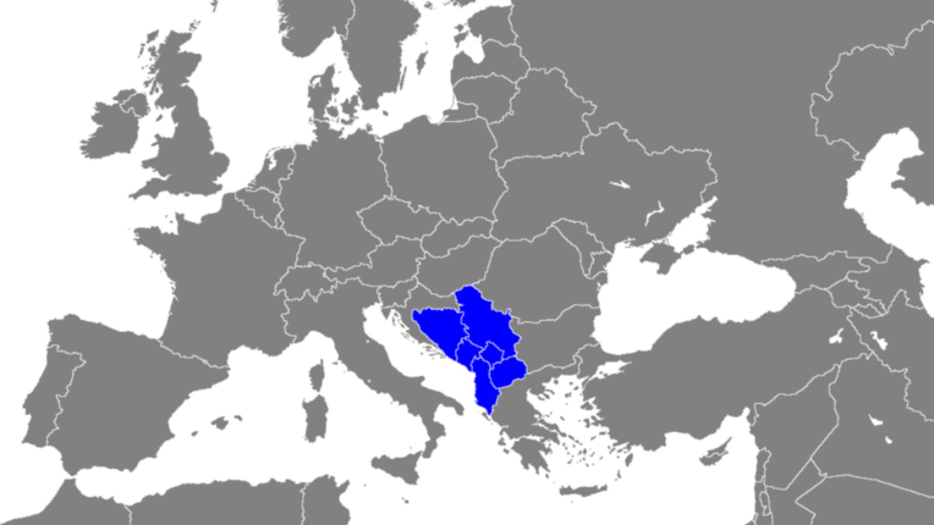 Hartă Balcanii de Vest/Wikipedia