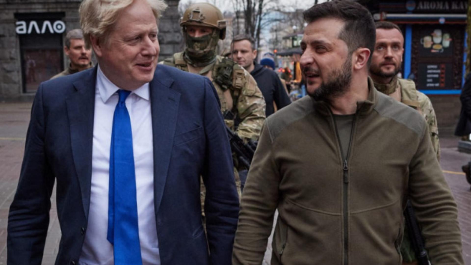 Boris Johnson și Volodimir Zelenski, Kiev Foto: Profi Media 