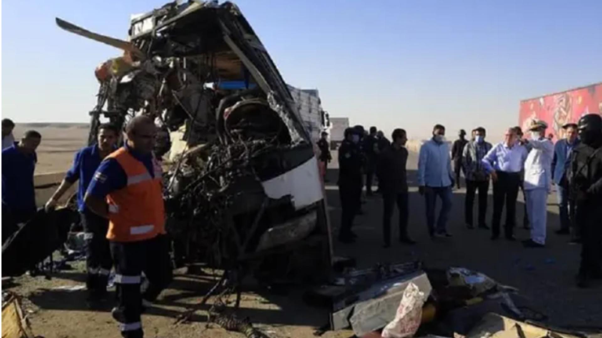 Accident autobuz Egipt/ Captură foto Alarabiy News