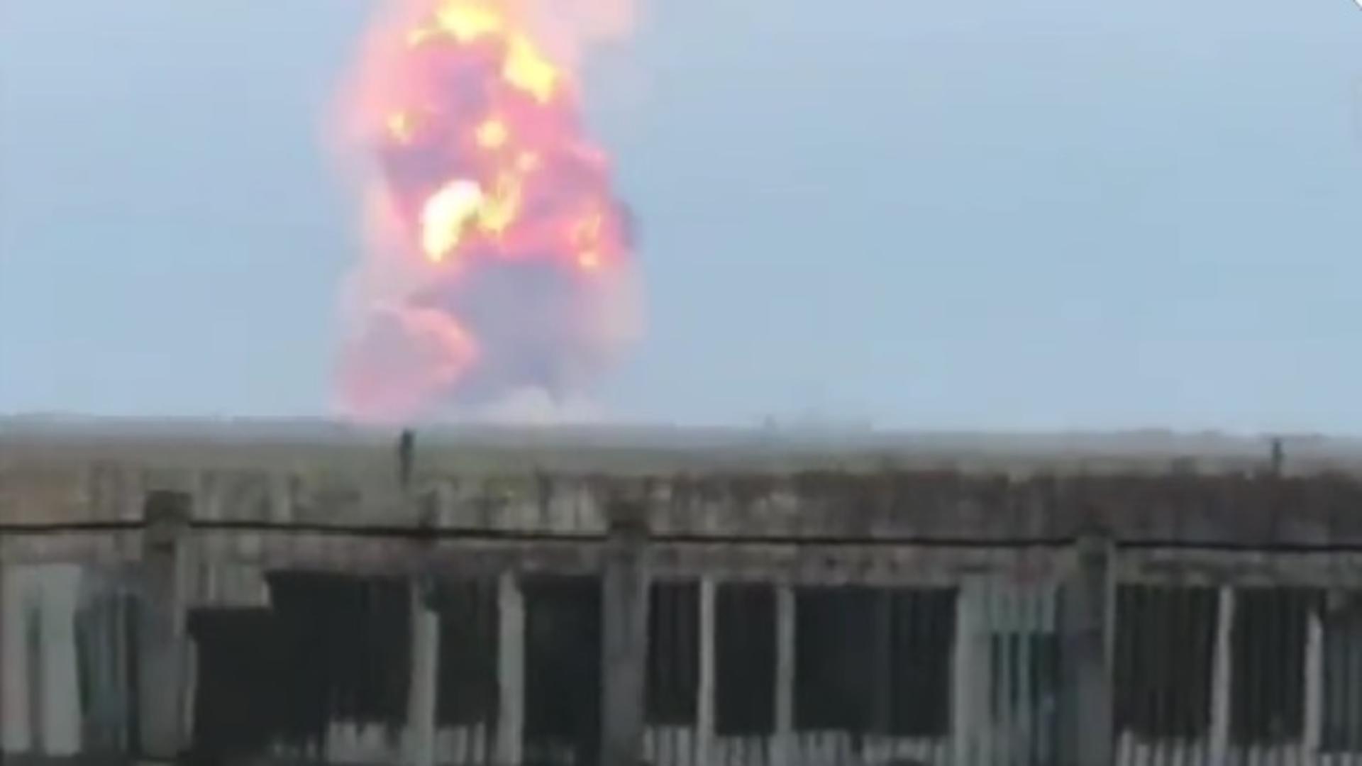 Explozie depozit  Dzhankoi, Crimeea/ Captură Twitter