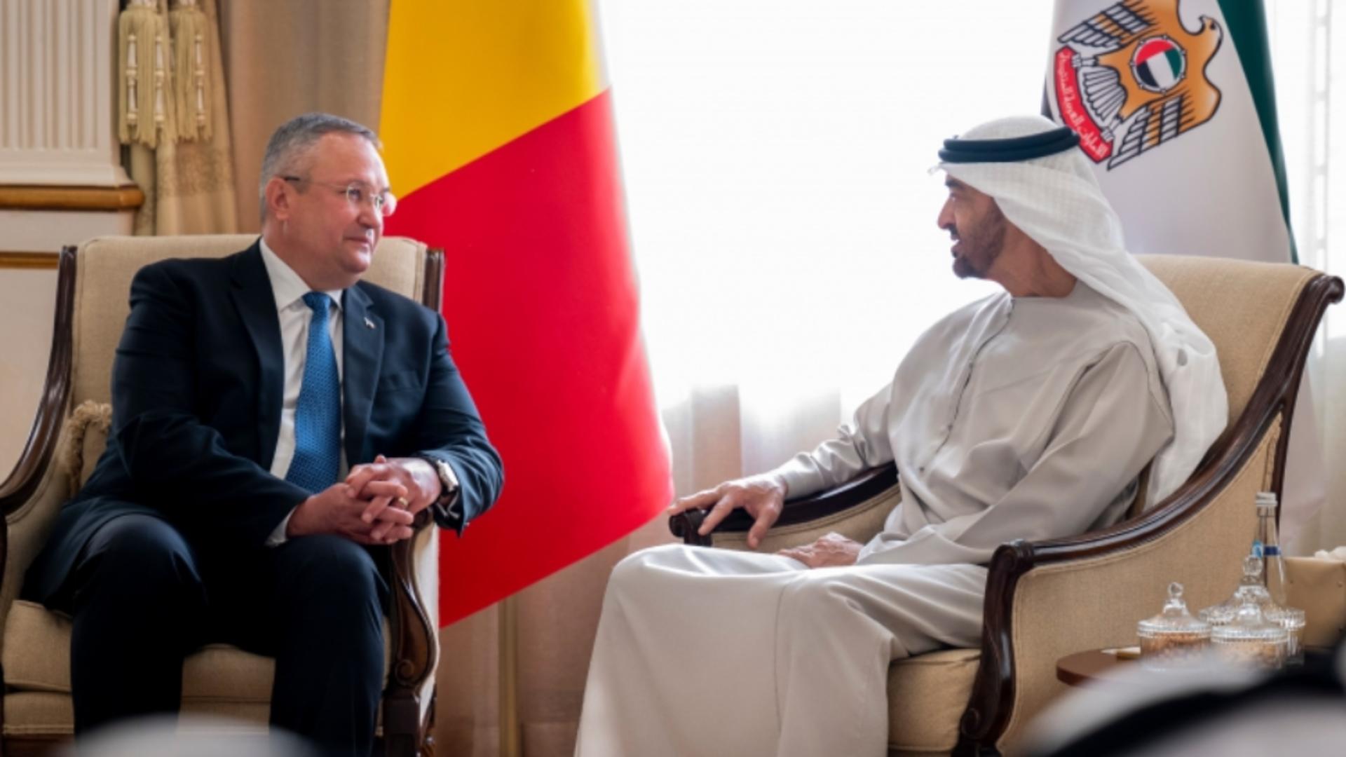 Premierul Nicolae Ciucă, discuție cu președintele Emiratelor Arabe Unite Foto: gov.ro