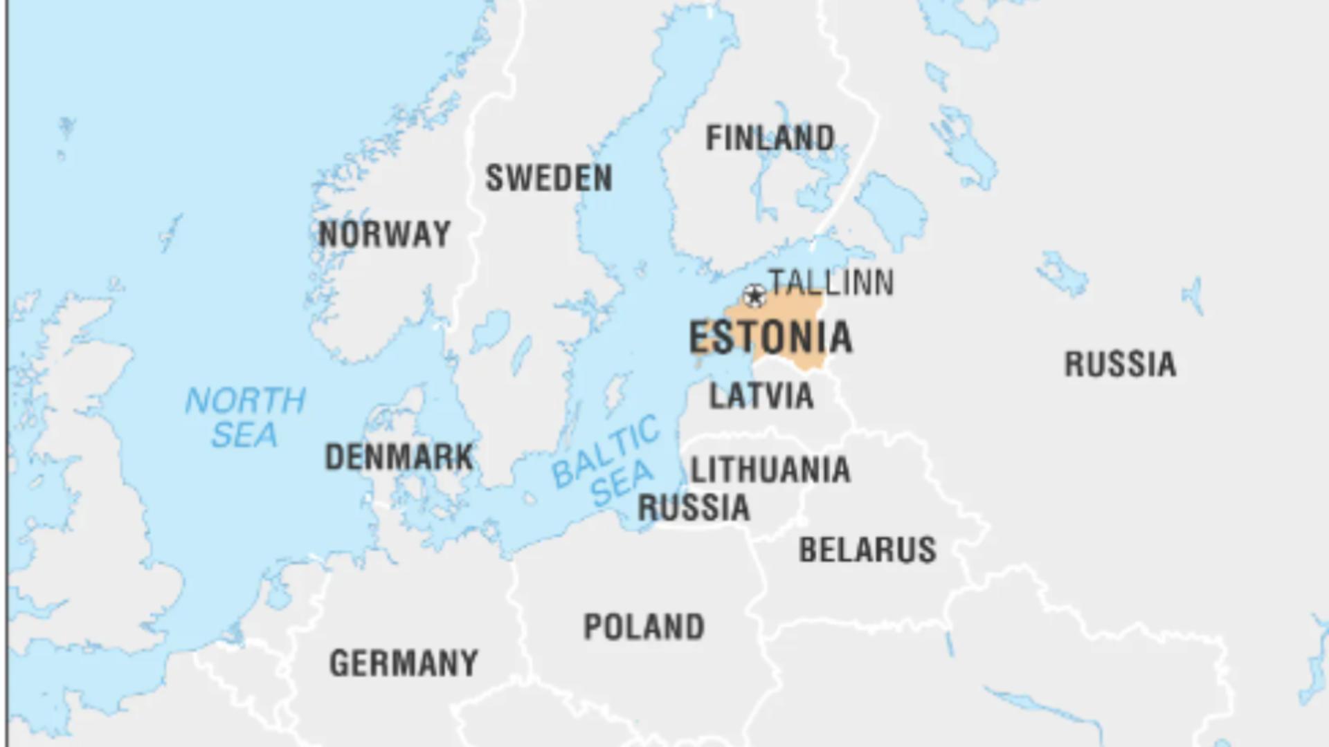 Hartă Estonia/ Captură foto Britannica 
