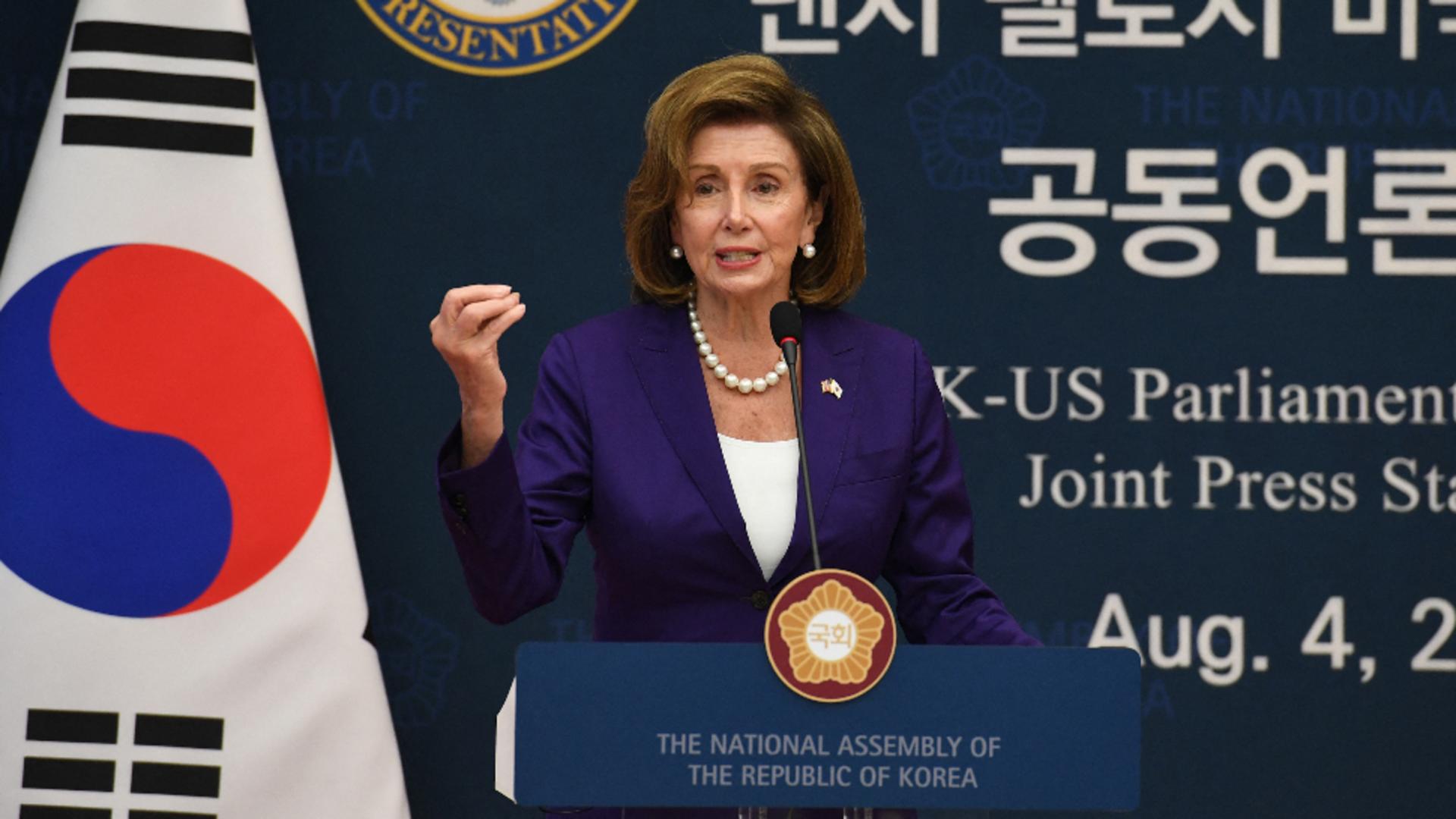 Nancy Pelosi, vizită în Coreea de Sud. Foto/Profimedia