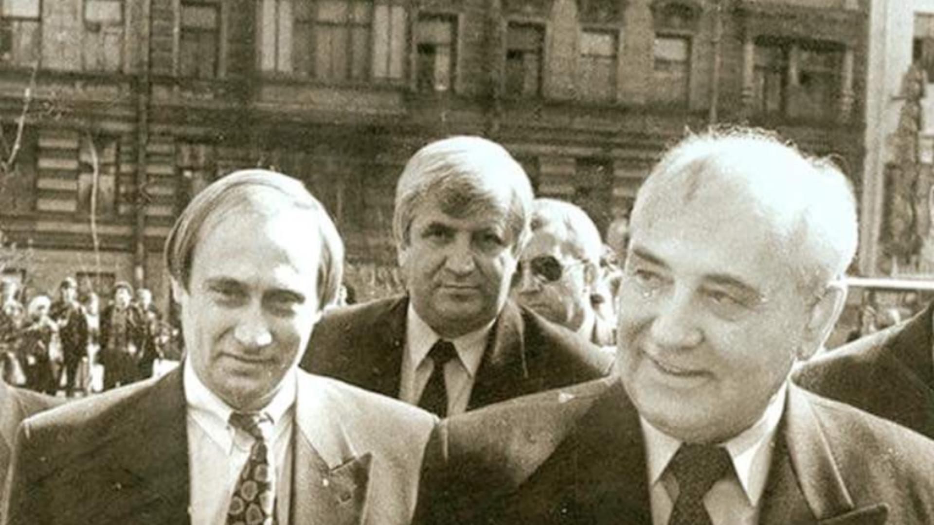 Mihail Gorbaciov și Vladimir Putin (arhivă - Euromaidan Press)