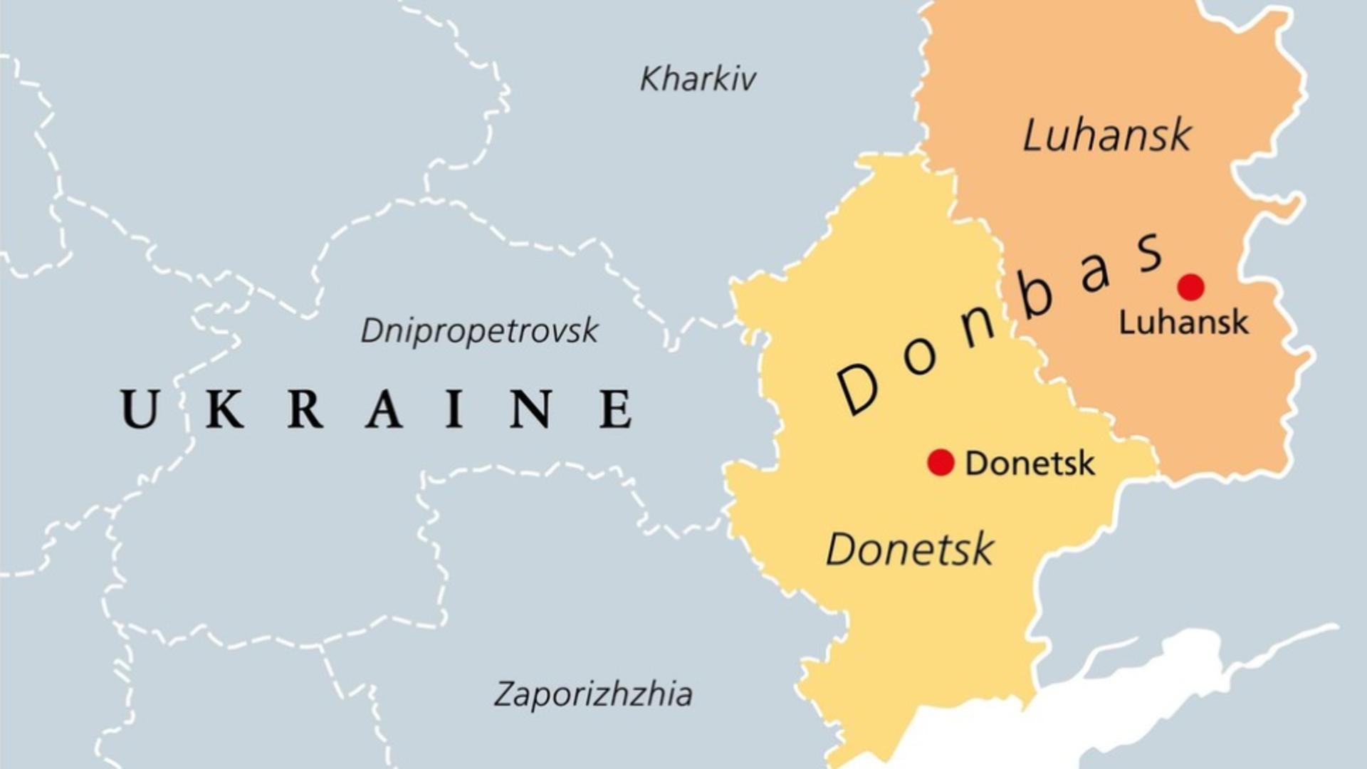 Hartă Donbas/ Profimedia