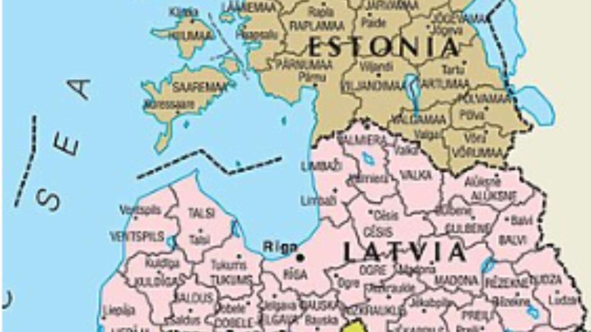 Hartă țări baltice/ Wikipedia