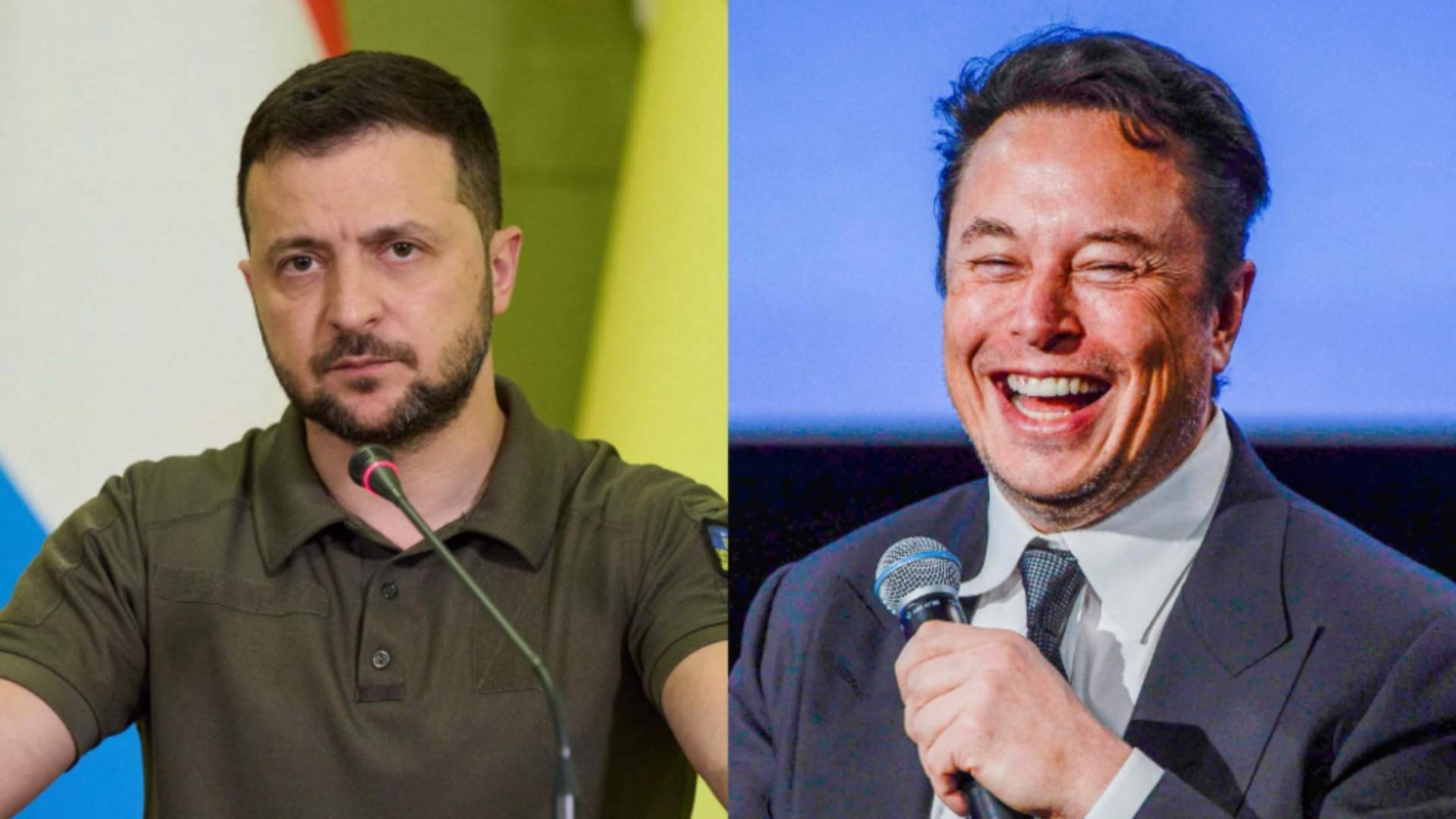 Volodimir Zelenski și Elon Musk / Foto: Profi Media
