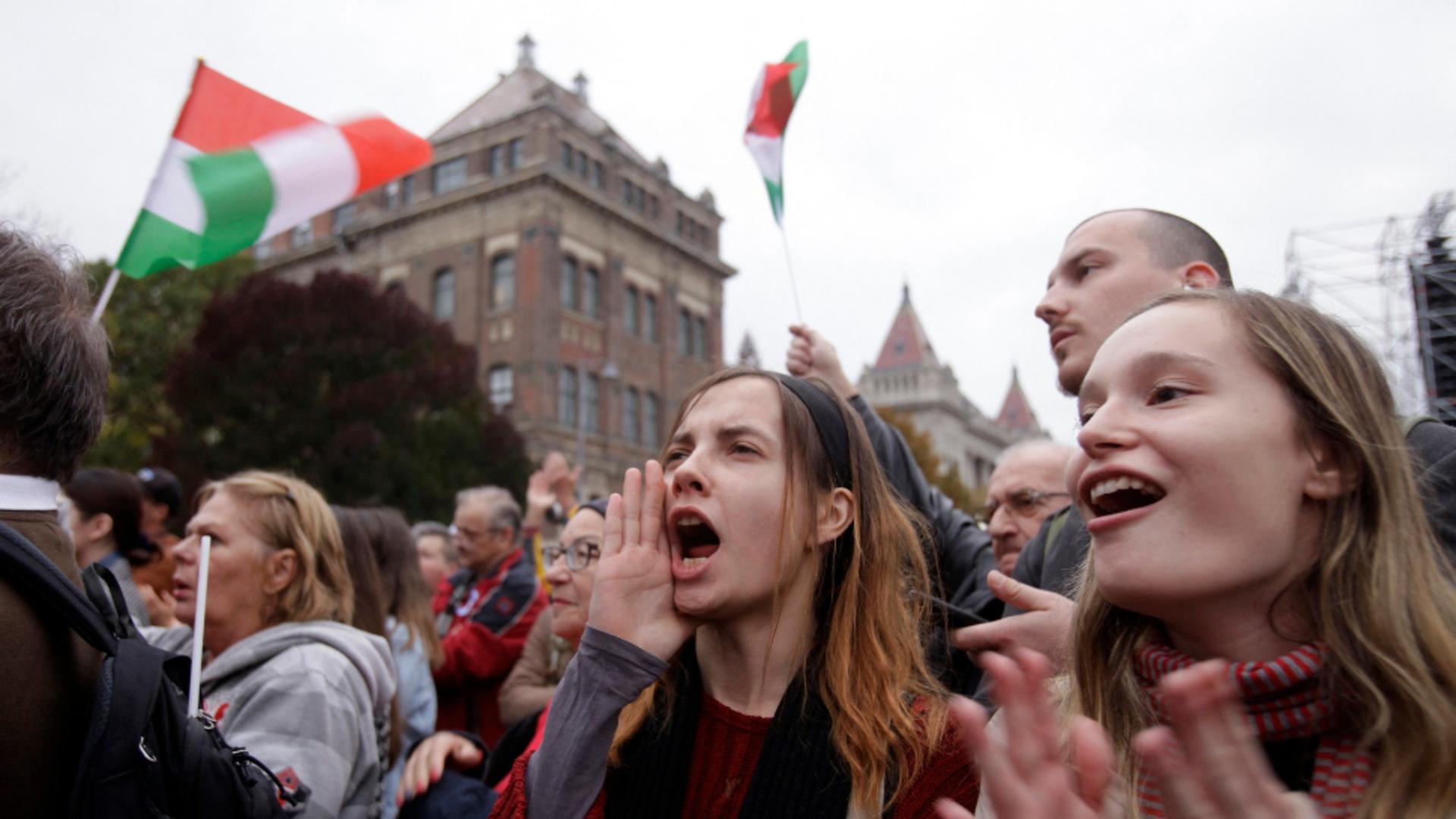 Proteste în Ungaria. Foto/Profimedia