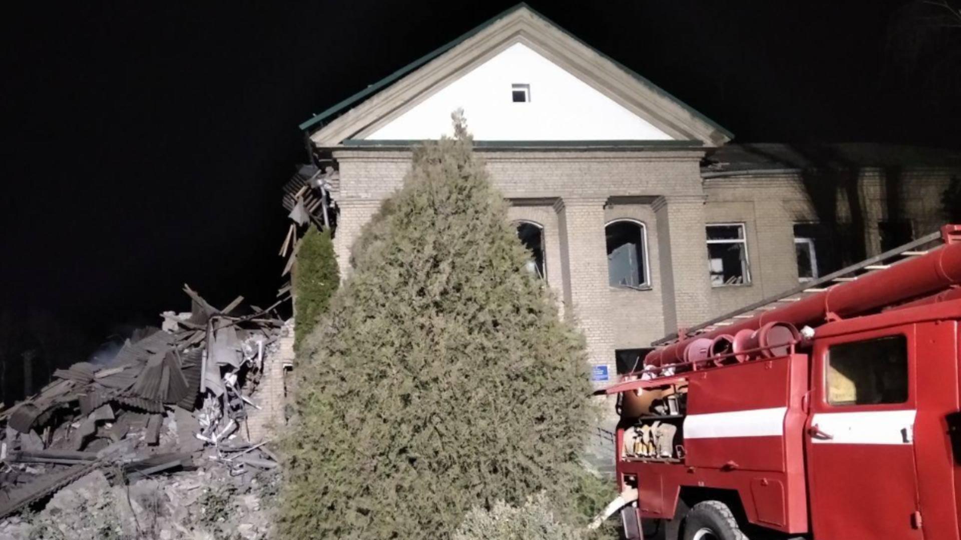 Atac asupra spitalului Vilnianska din regiunea Zaporojie/ Foto: Twitter NEXTA
