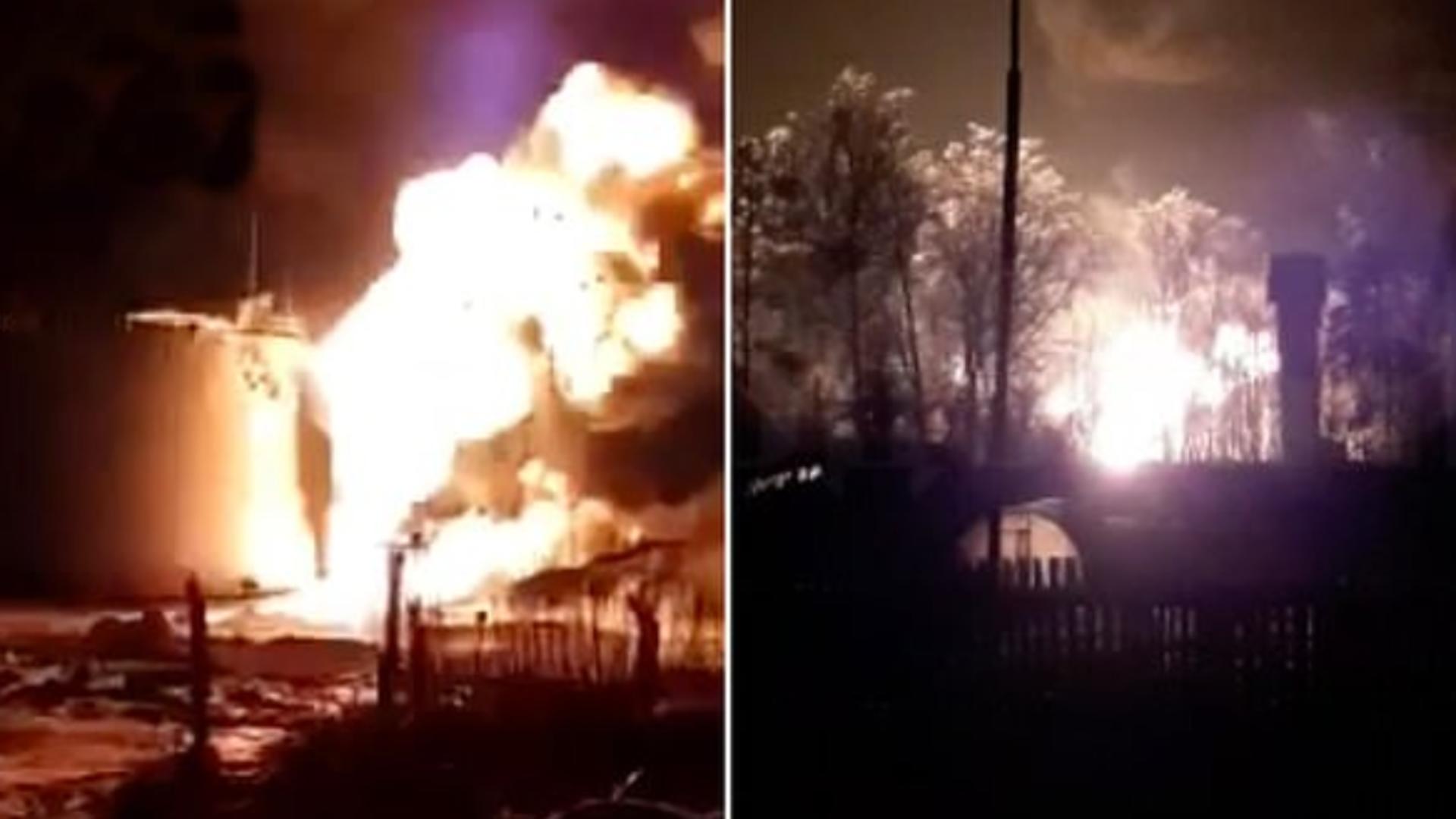 Incendiu în Rusia, la 150 de km de războiul din Ucraina - Depozit petrolier, în flăcări 