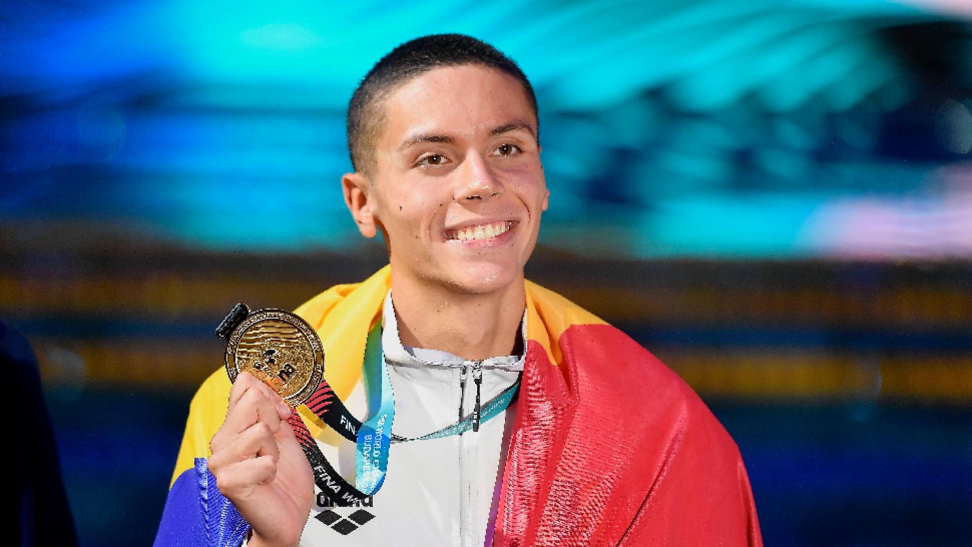 David Popovici a câștigat o nouă medalie de aur în proba de 200 m liber