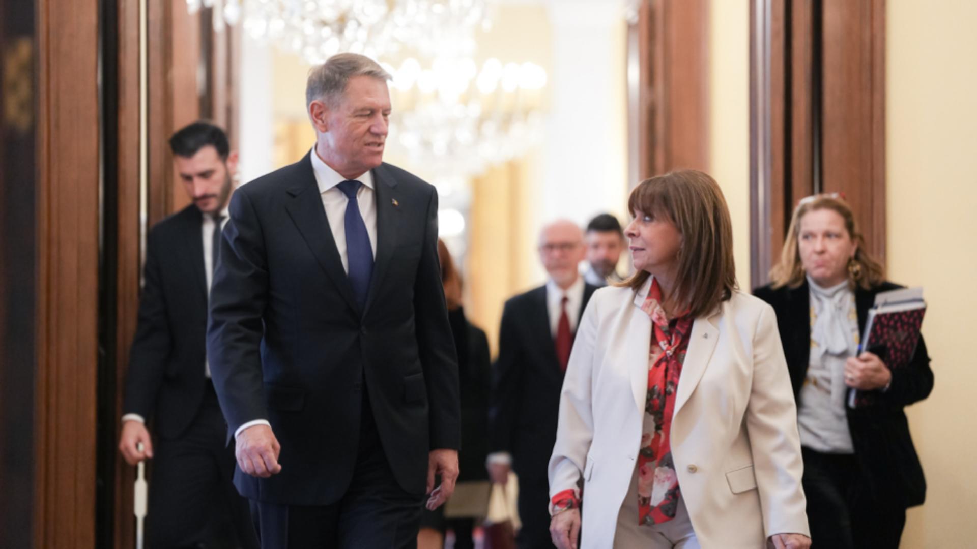 Iohannis, întrevedere cu președintele Greciei: Katerina Sakellaropoulou a reafirmat susținerea deplină pentru aderarea României la Spațiul Schengen