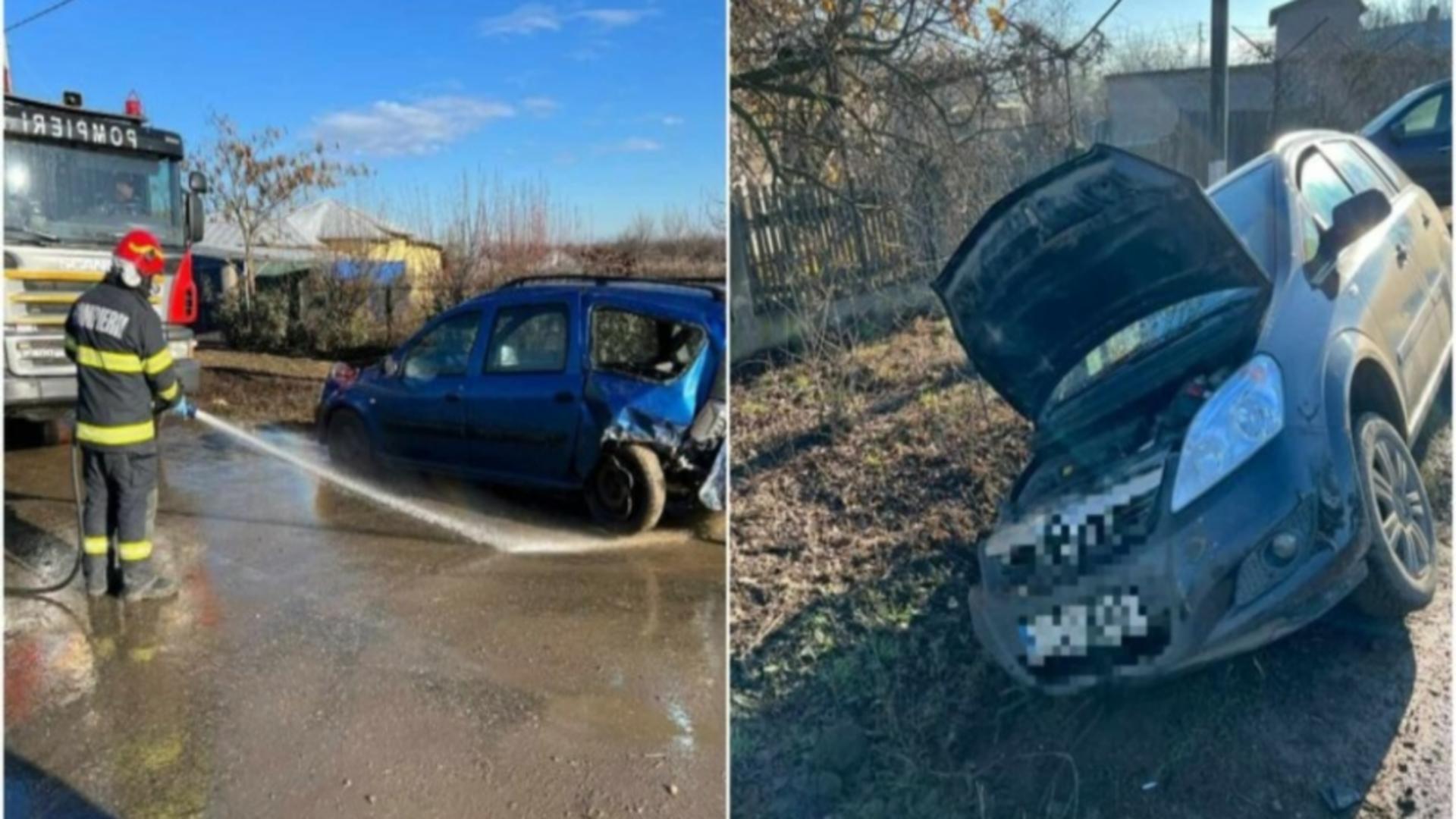 Accident în Giurgiu, în prima zi de Crăciun: 4 victime după ce o mașină s-a răsturnat - Un rănit, adus în Capitală cu elicopterul SMURD