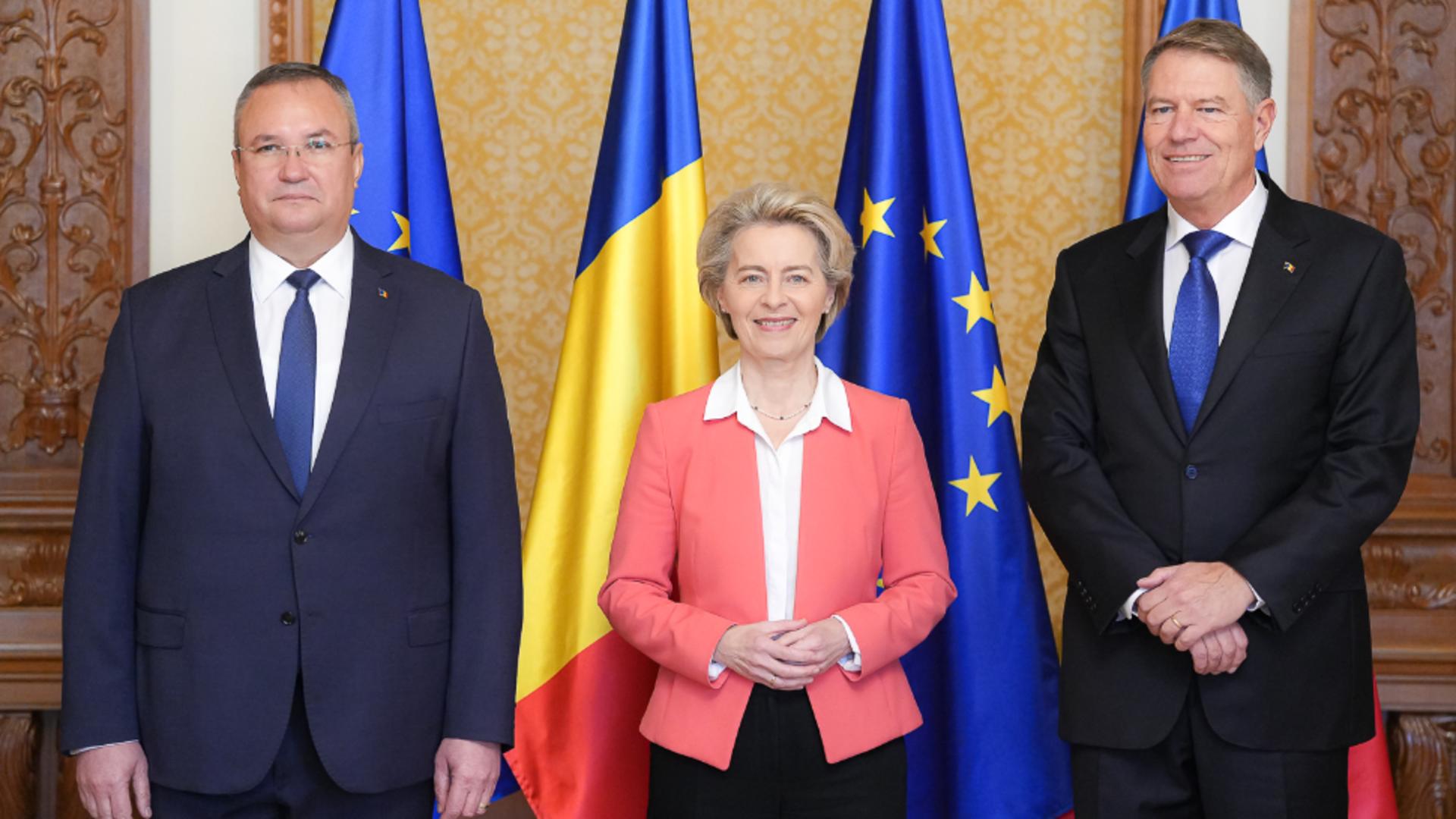 Klaus Iohannis și Nicolae Ciucă, față în față cu Ursula von der Leyen, la semnarea Acordului crucial de energie verde