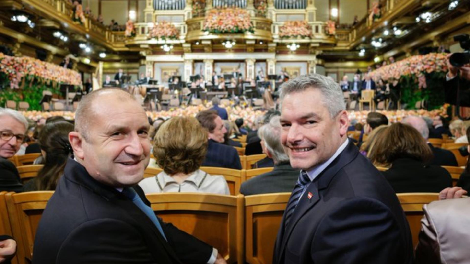 Umilință MAXIMĂ: Nehammer, alături de președintele bulgar la concert - Premierul Austriei merge în Bulgaria după refuzul în Schengen