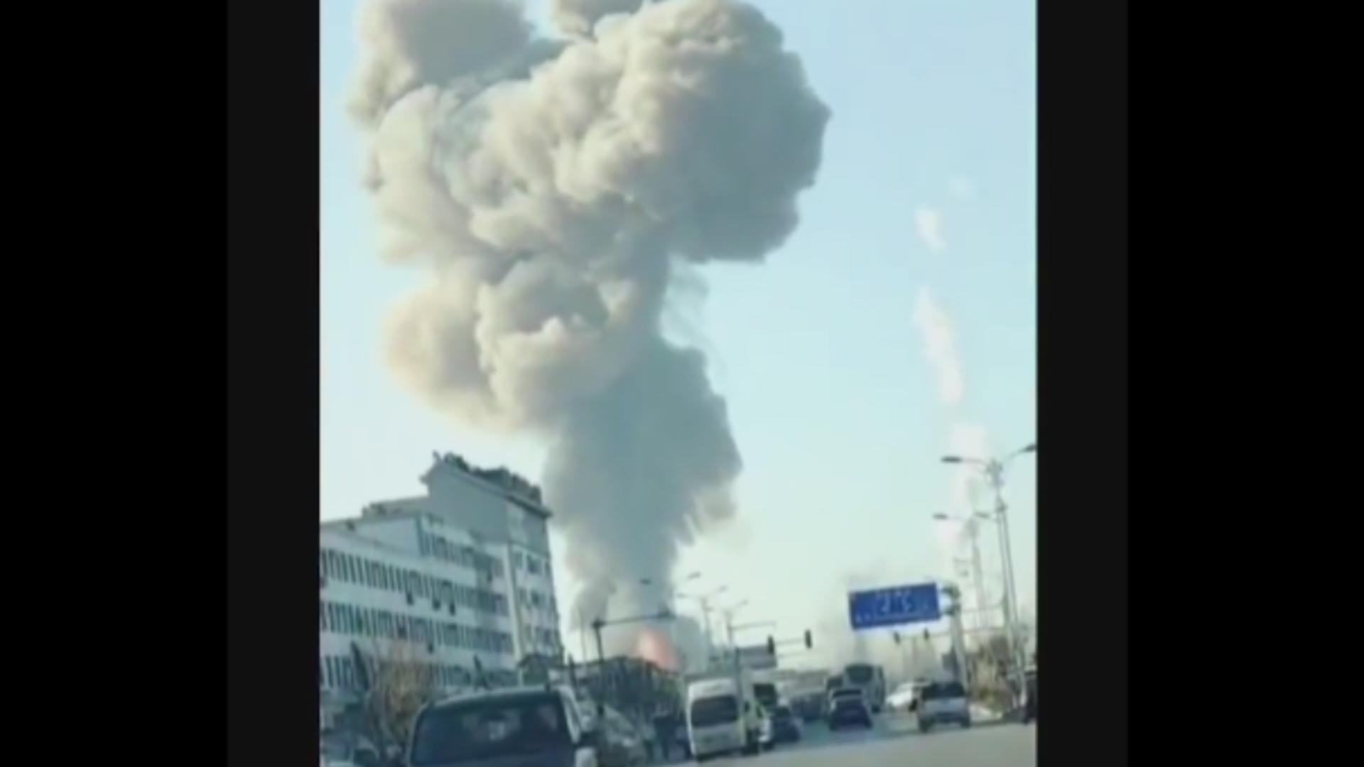 Explozie uzină chimică China/Captură video Twitter