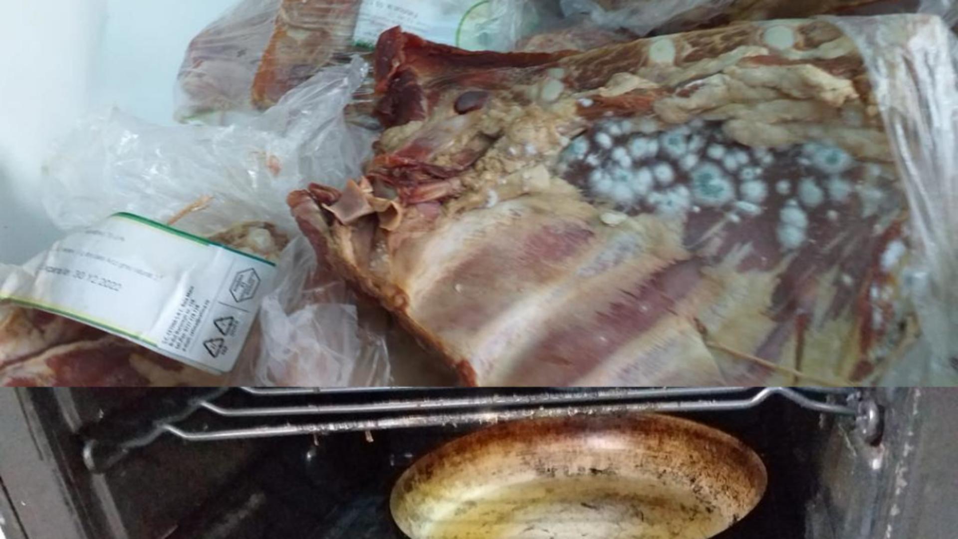 Carne mucegăită, la un centru pentru batrâni din Bistrița Năsăud. Foto/ANPC