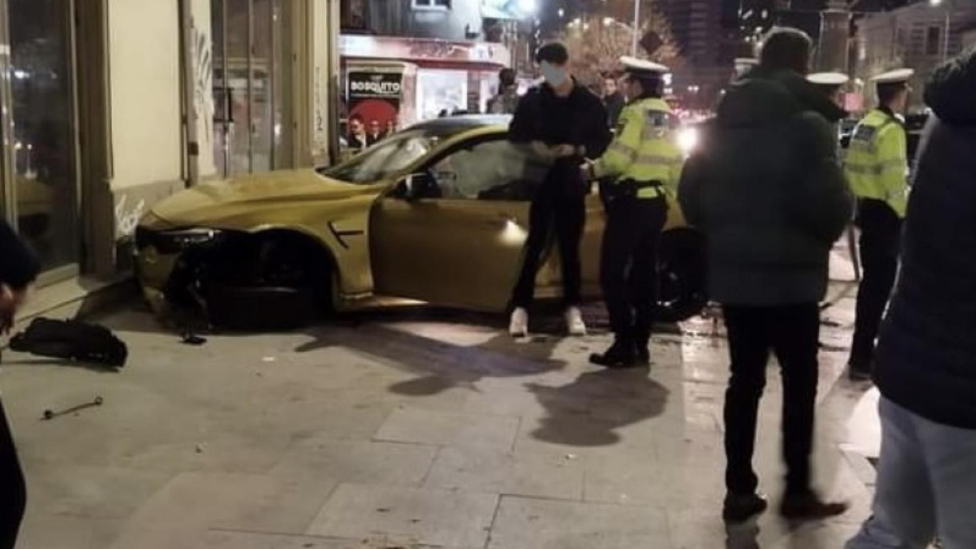 Șofer de BMW, de 22 de ani, la un pas de a omorî un polițist rutier, noaptea, în Capitală - Scene șocante