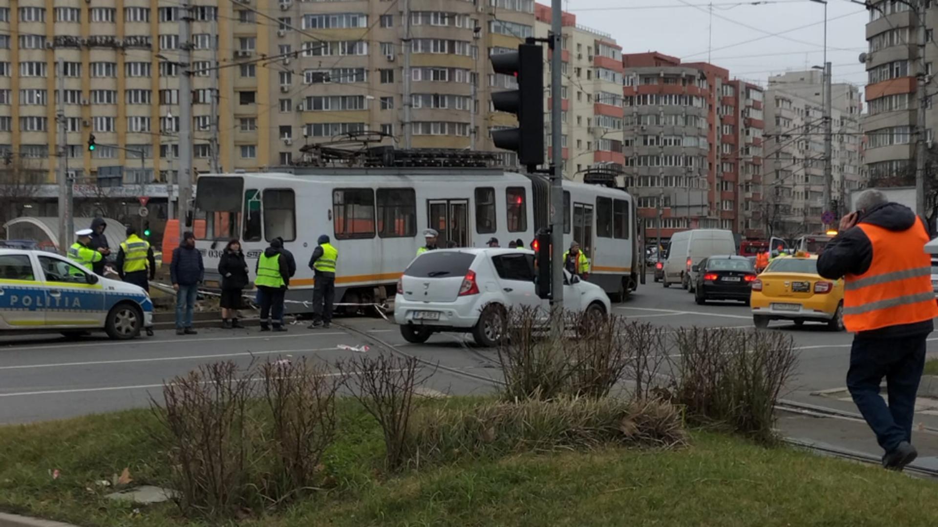 Tramvai deraiat pe Calea Moșilor din Capitală. Foto/Profimedia