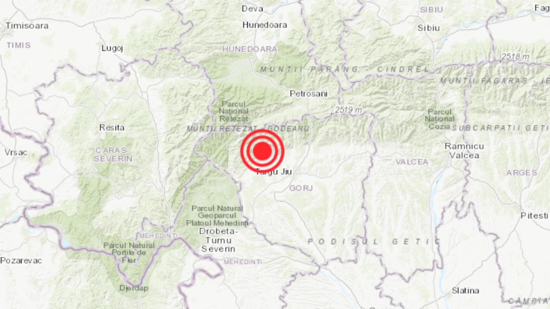 Harta cutremurului, publicată pe site-ul INFP