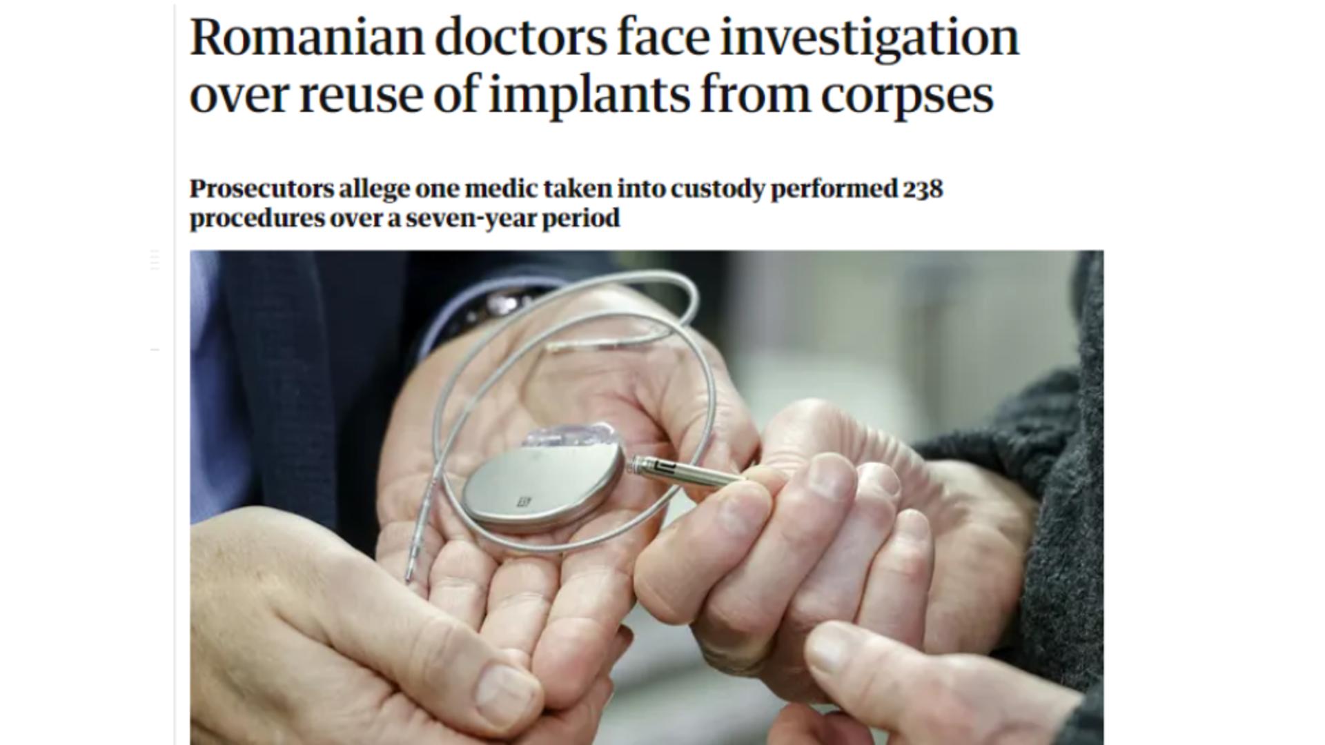 Articolul prin care The Guardian atrage atenția cu privire la corupția din sistemul de sănătate românesc