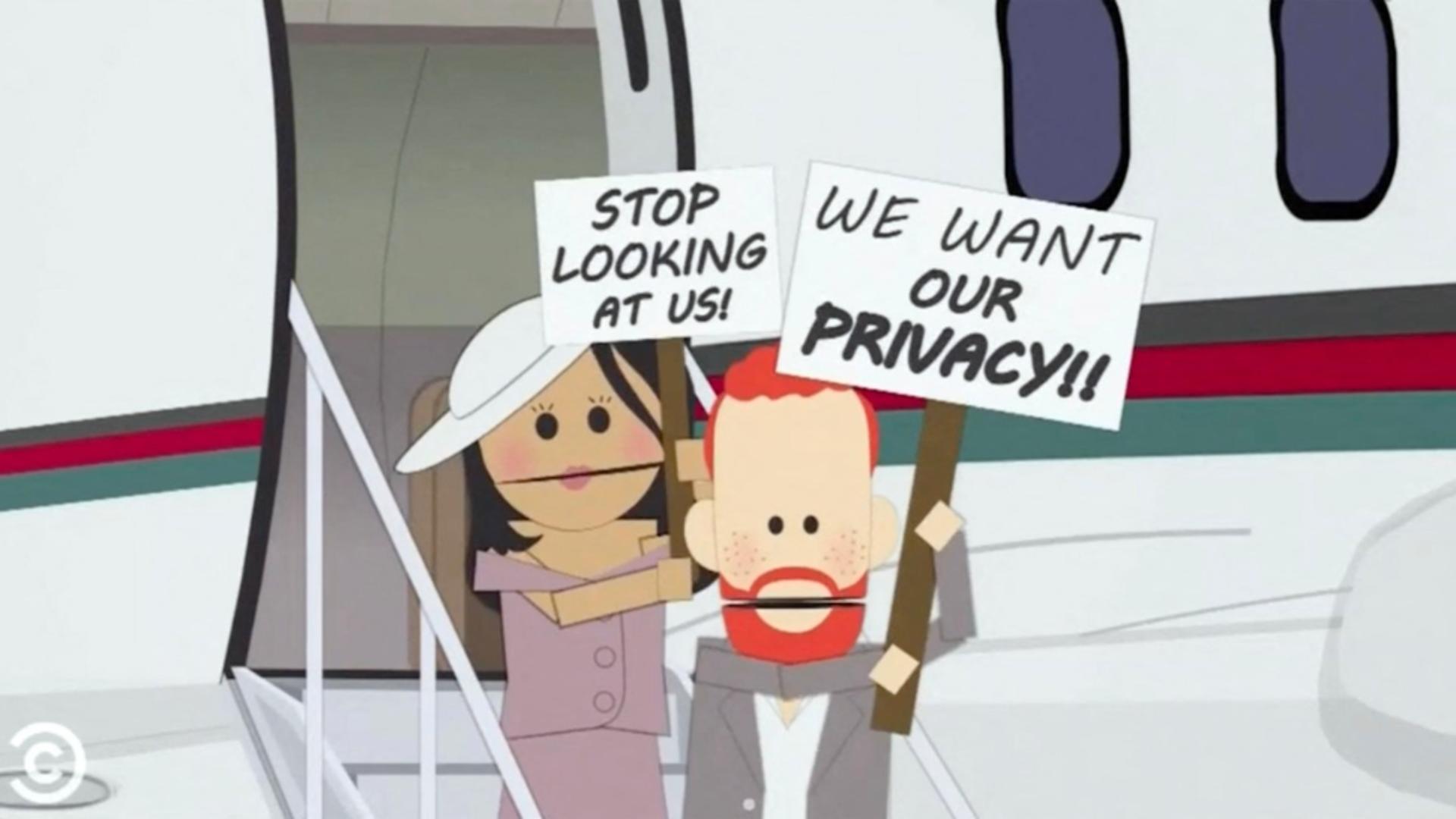 Prințul Harry și Meghan Markle, portretizați în cel mai recent episod South Park. Foto: Profimedia