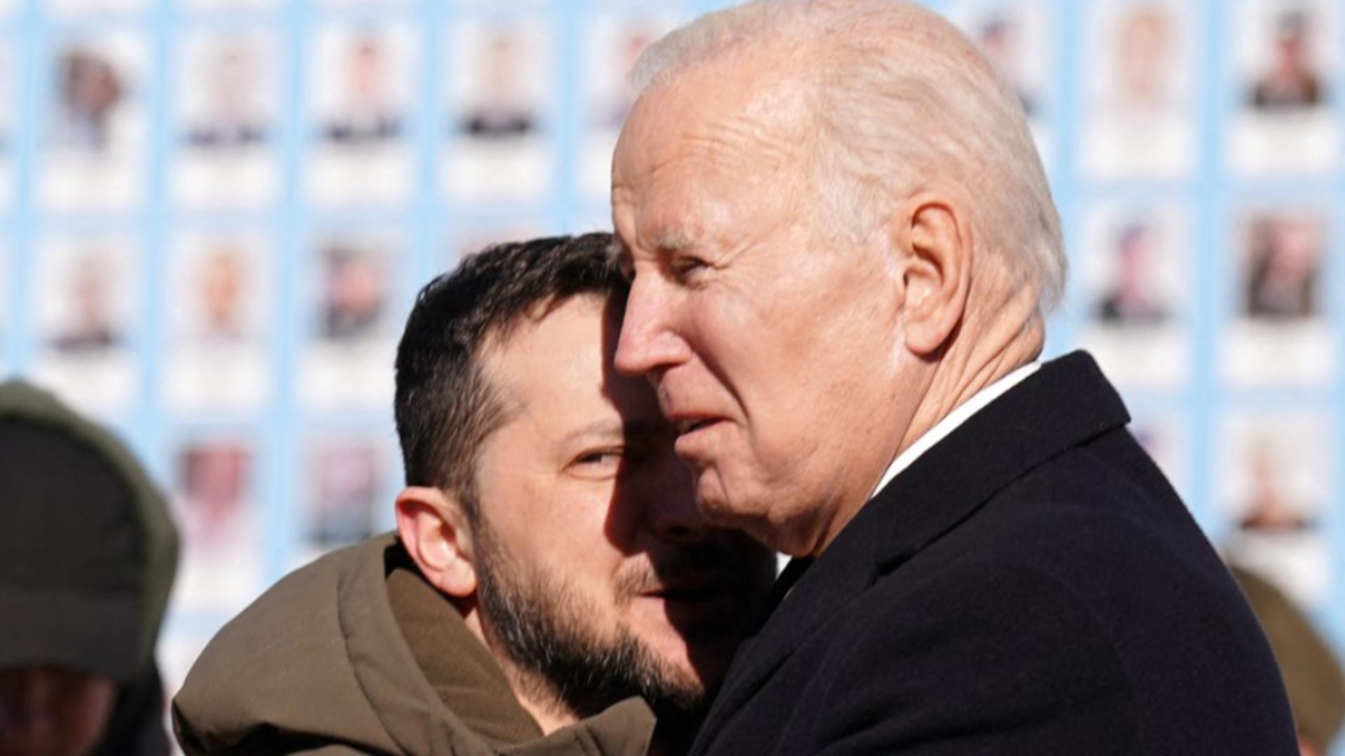 Joe Biden și Volodimir Zelenski, la Kiev, 20 februarie 2023 Foto: Profi Media