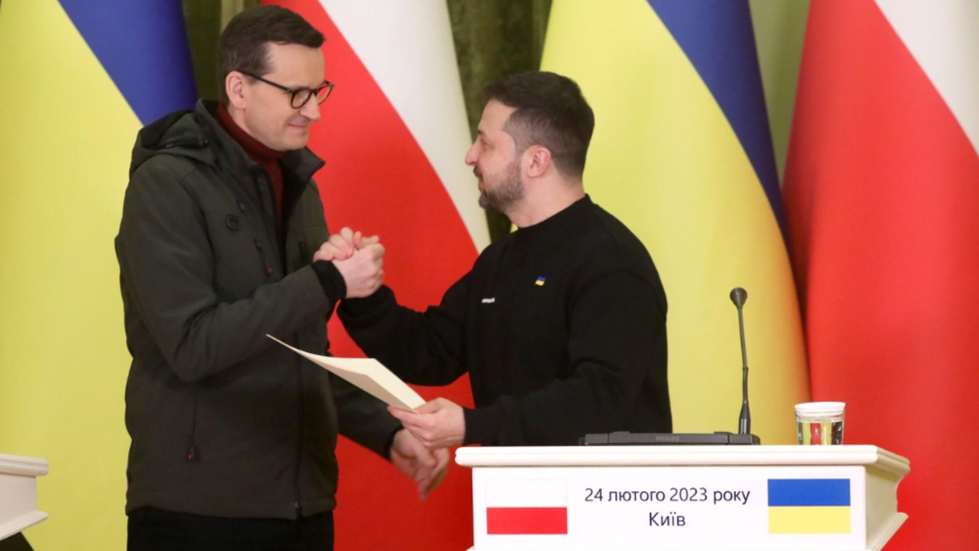 Acordul dintre Mateusz Morawiecki și Volodimir Zelenski. Foto: Profimedia