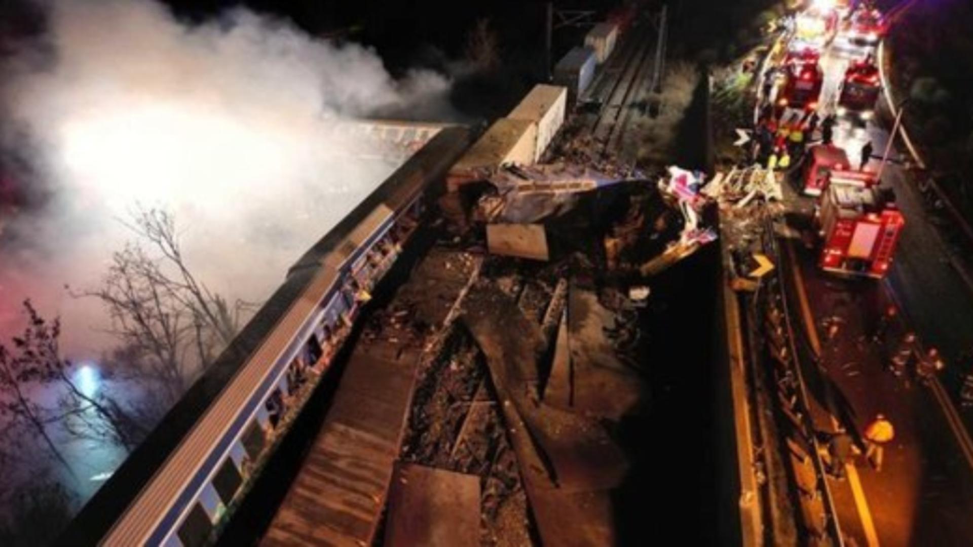 Accident feroviar in Grecia/ FOTO: Twitter