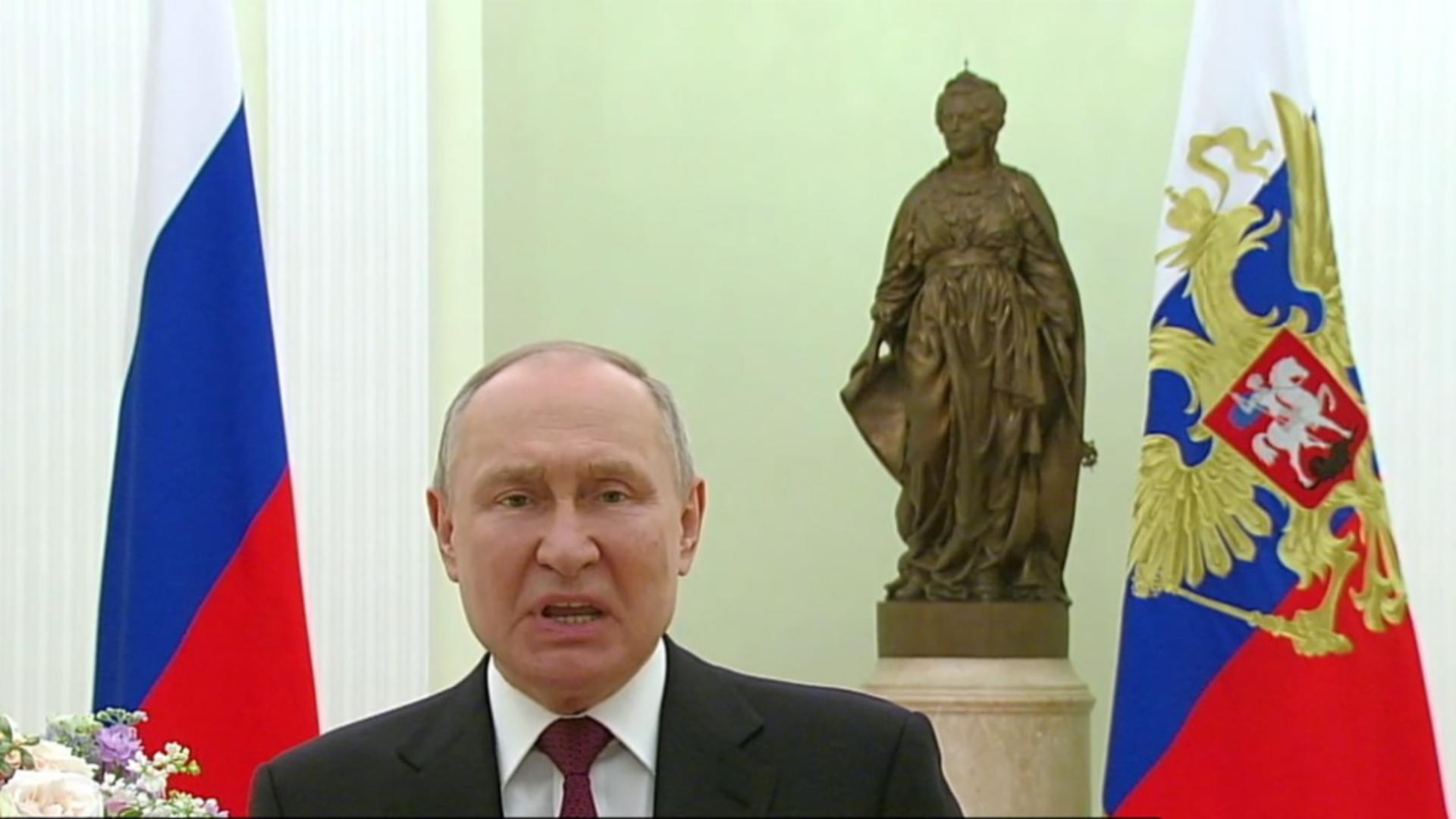 Vladimir Putin, discurs de Ziua Femeii (captură Profimedia)